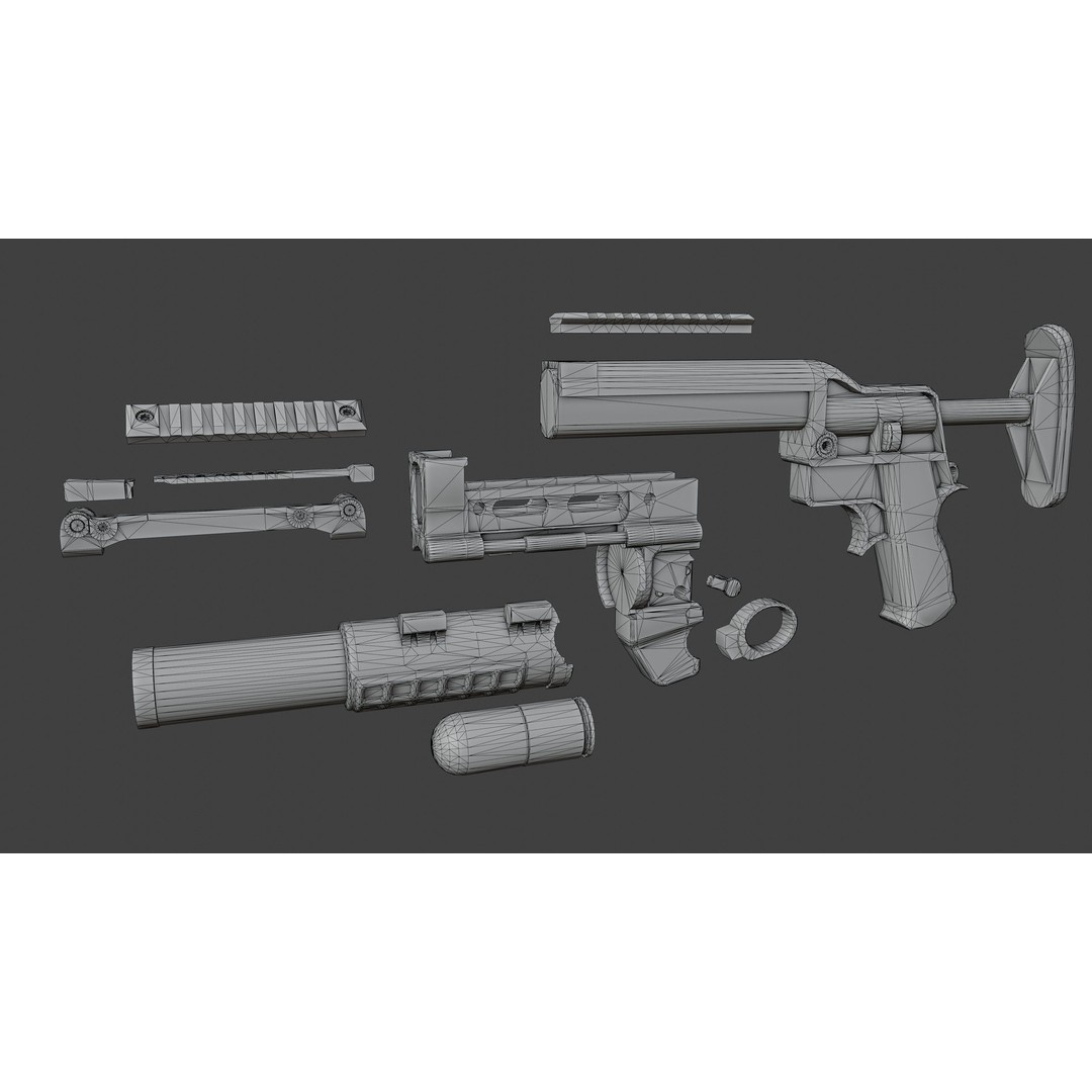 VHS BG Grenade Launcher 3D Model – Low Poly Rigged Asset, FBX - View 9