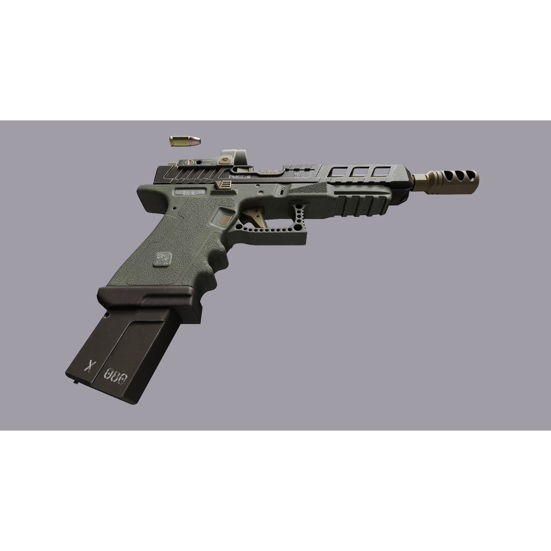 Glock 34 3D Model – Low Poly Game Asset, FBX, PBR Textures - View 5