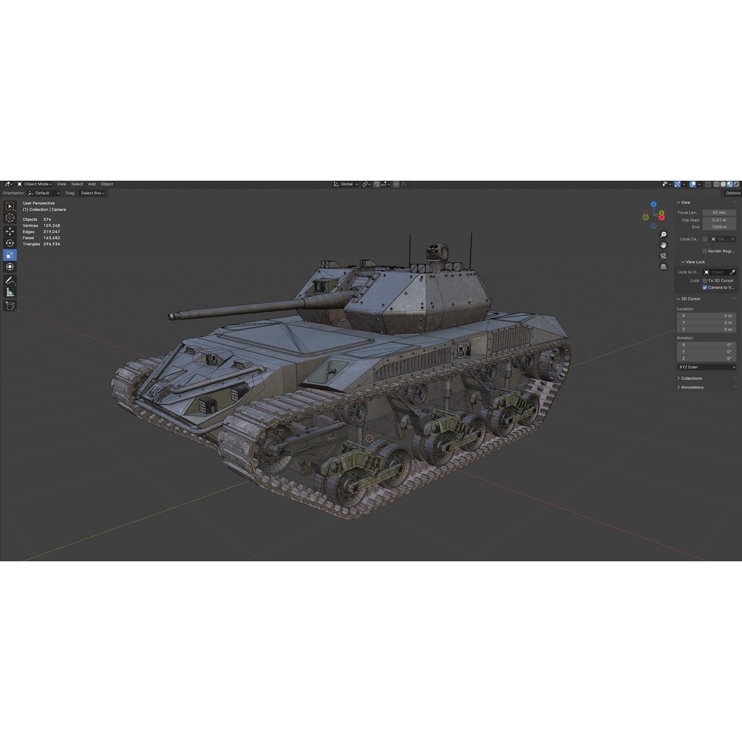 Ripsaw M5 3D Model – Low Poly Military Vehicle, FBX & Blender