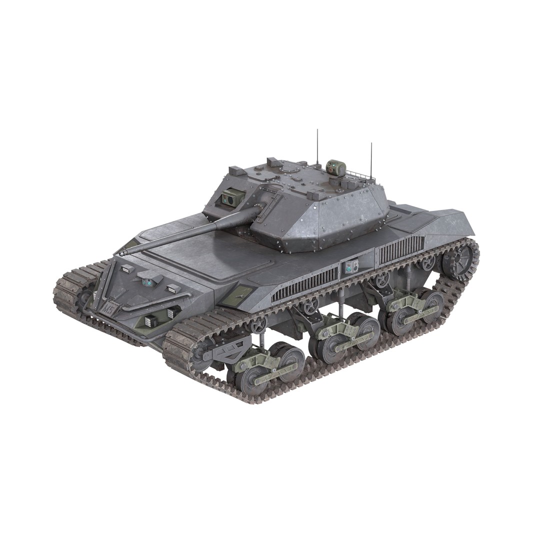 Ripsaw M5 3D Model – Low Poly Military Vehicle, FBX & Blender - View 7