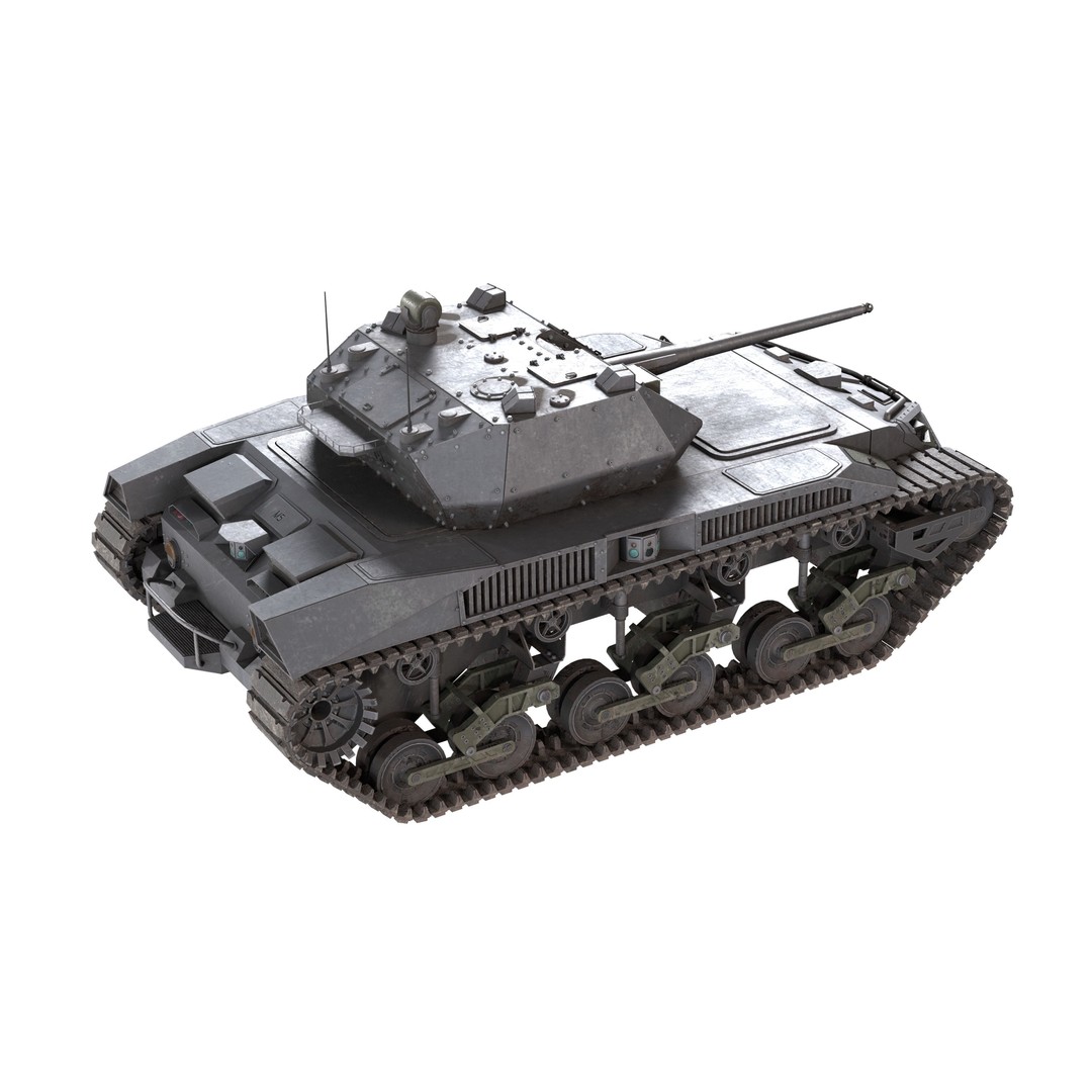 Ripsaw M5 3D Model – Low Poly Military Vehicle, FBX & Blender - View 8