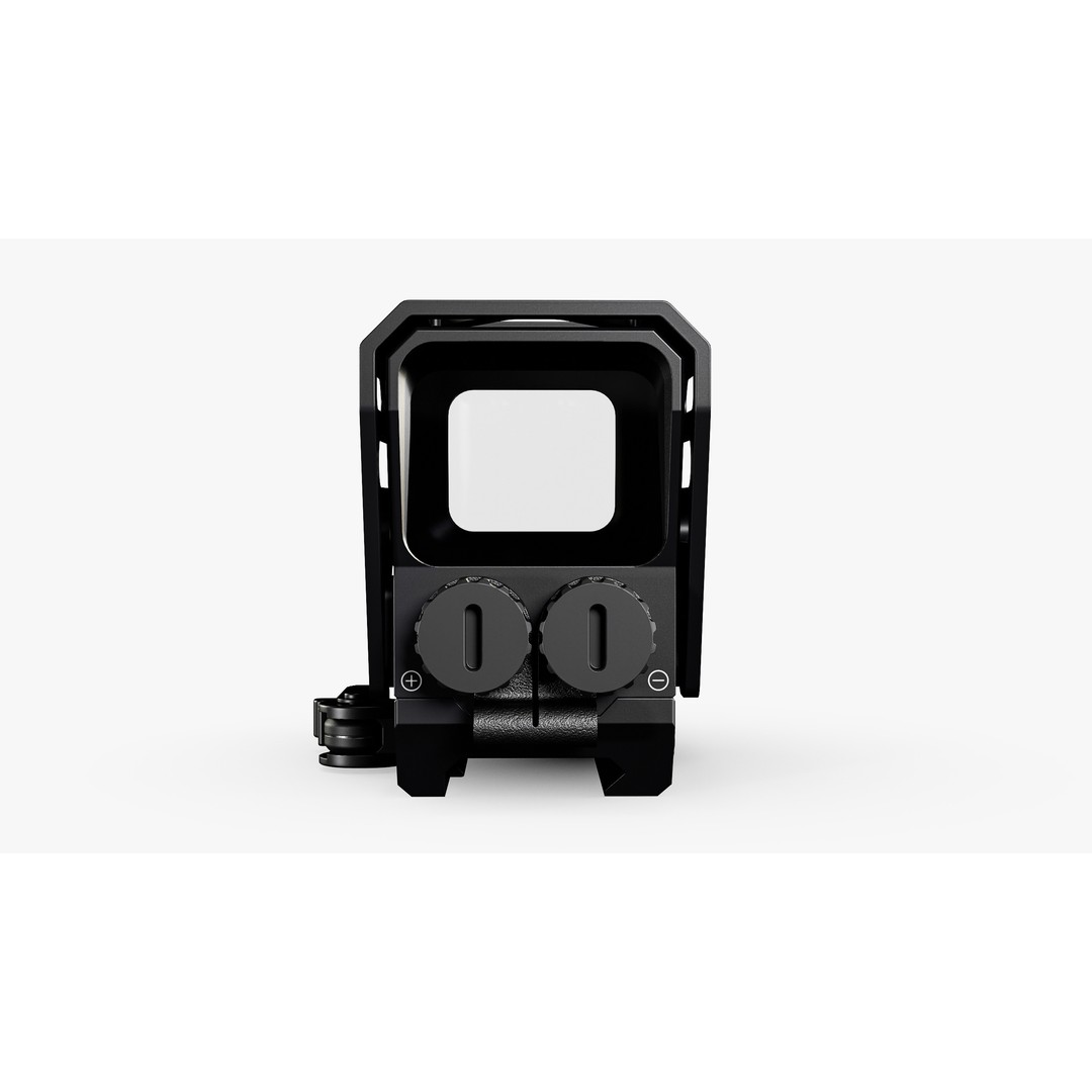 Solar Powered Red Dot Sight 3D Model – Low Poly Game Asset, FBX, OBJ - View 10