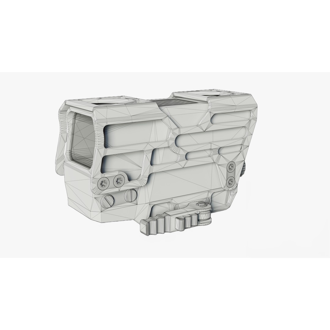Solar Powered Red Dot Sight 3D Model – Low Poly Game Asset, FBX, OBJ - View 19