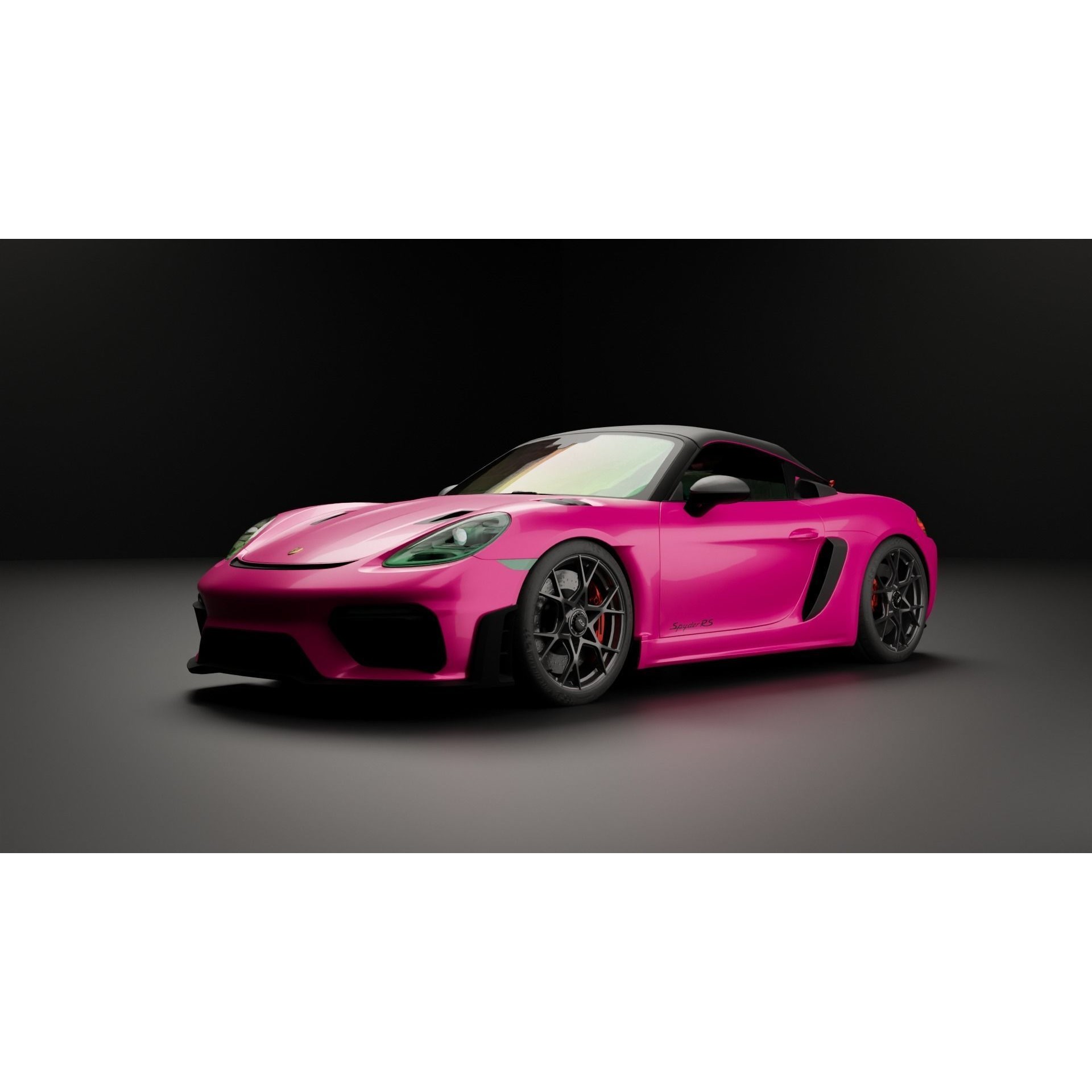 Porsche 718 Spyder RS 2023 - Low-Poly Game-Ready 3D Model - View 11