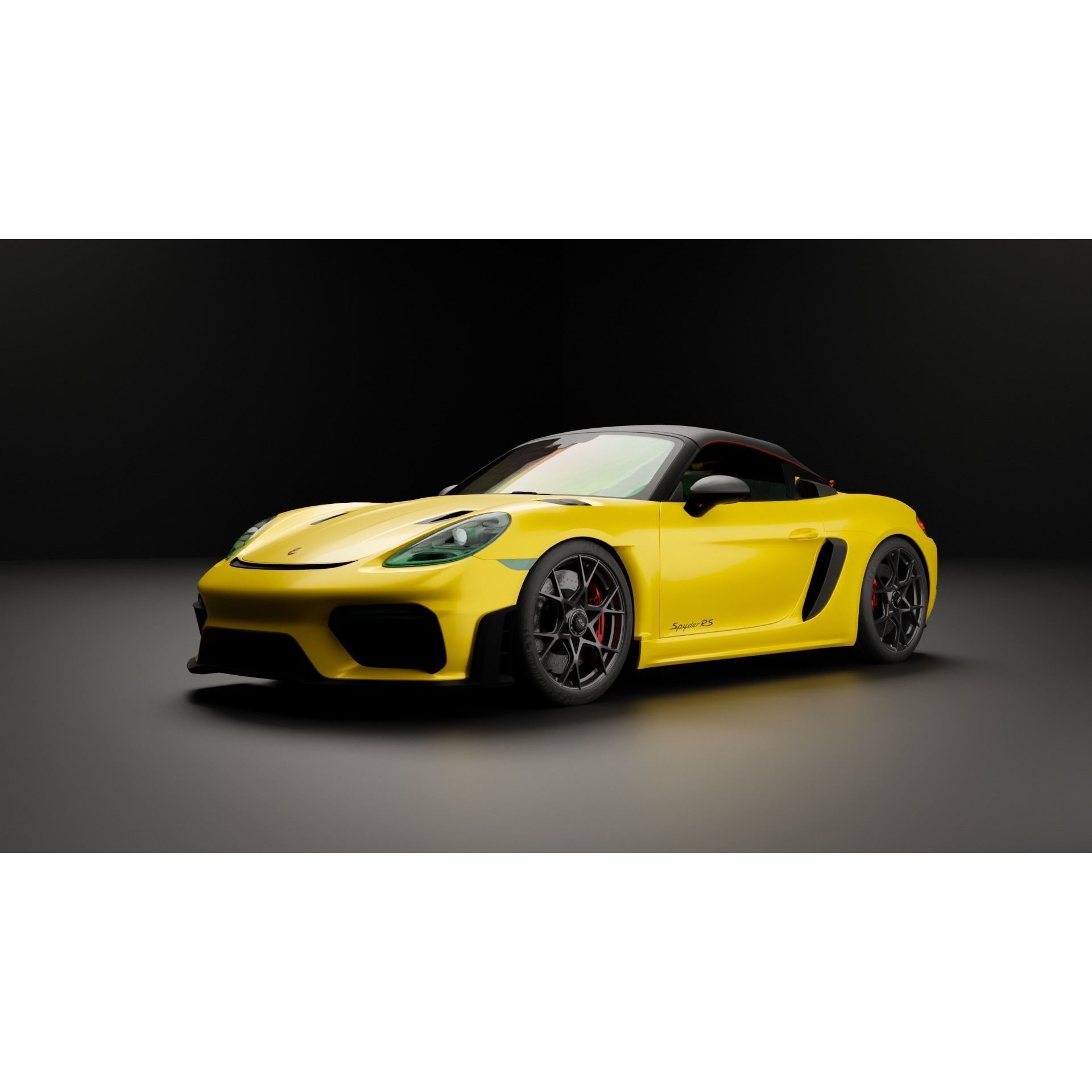 Porsche 718 Spyder RS 2023 - Low-Poly Game-Ready 3D Model - View 15