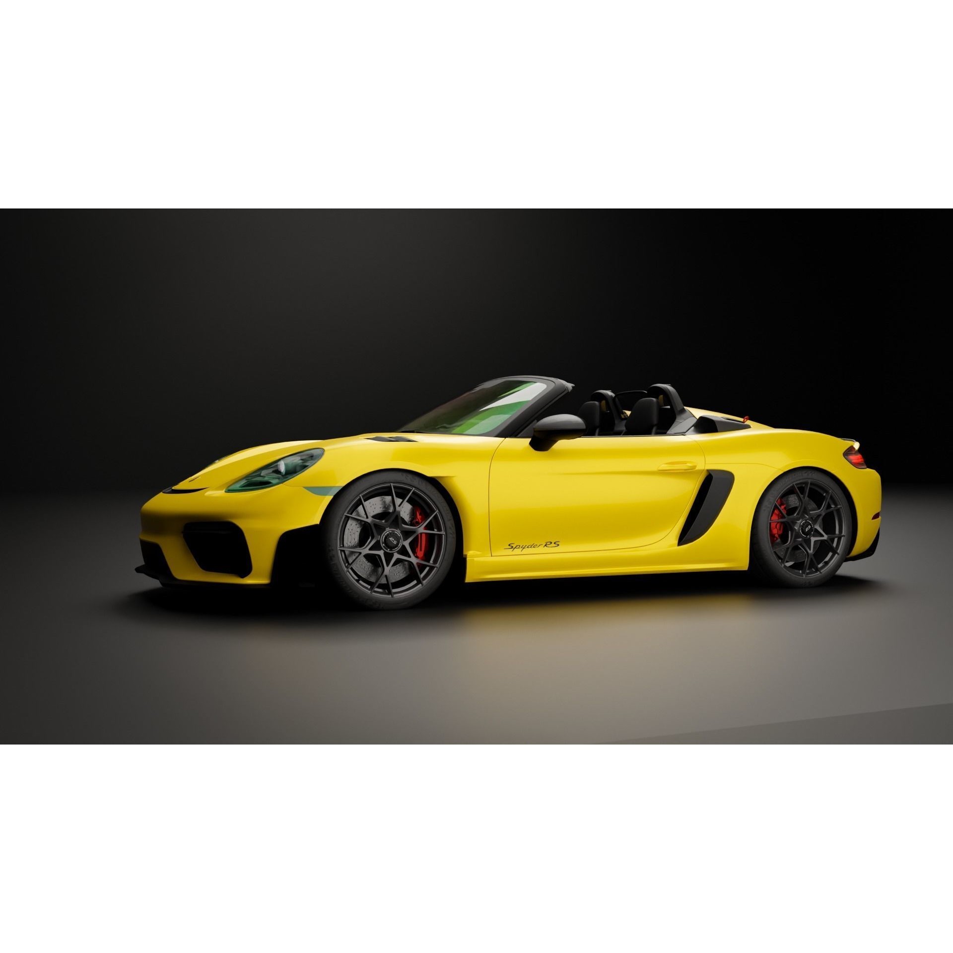 Porsche 718 Spyder RS 2023 - Low-Poly Game-Ready 3D Model - View 16