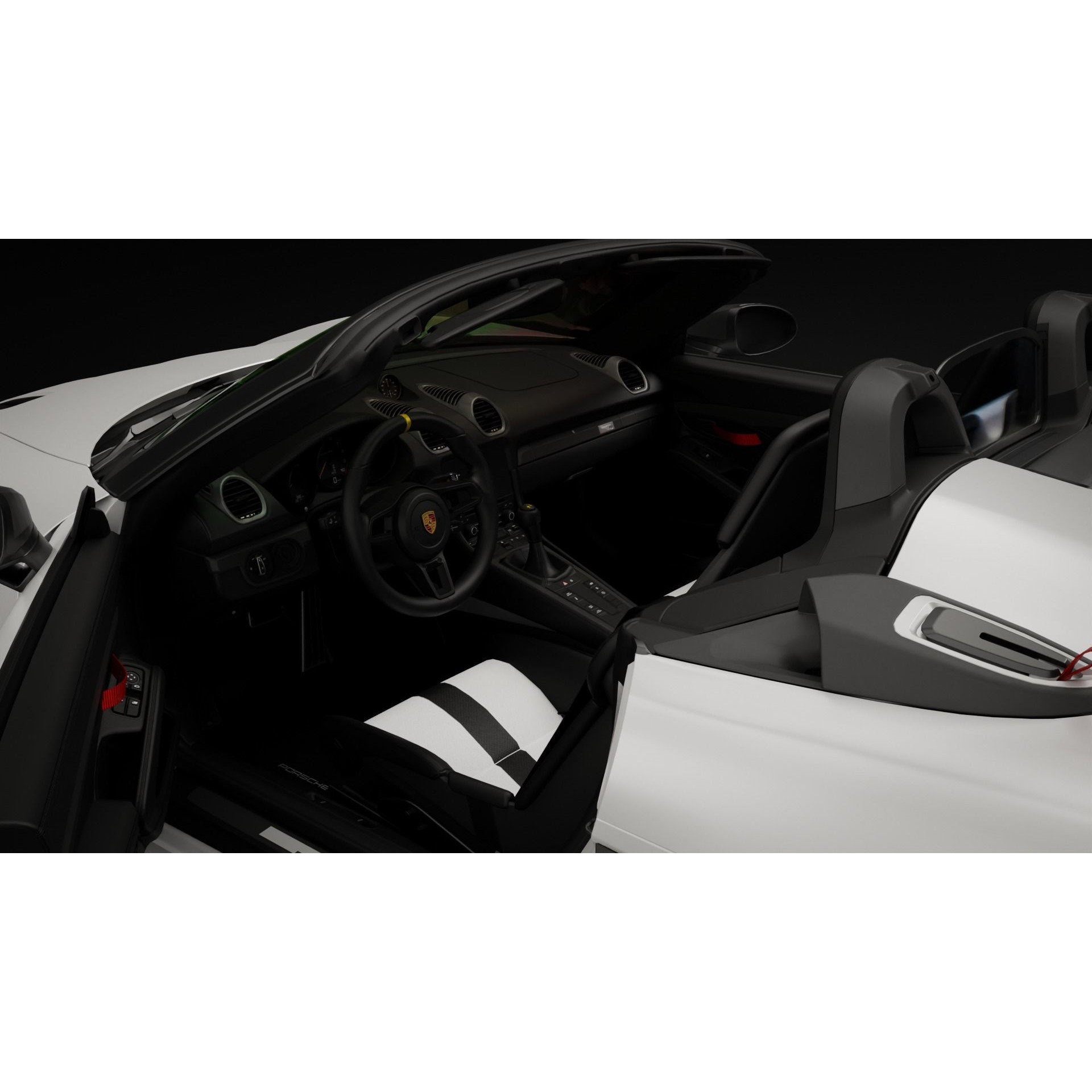 Porsche 718 Spyder RS 2023 - Low-Poly Game-Ready 3D Model - View 19