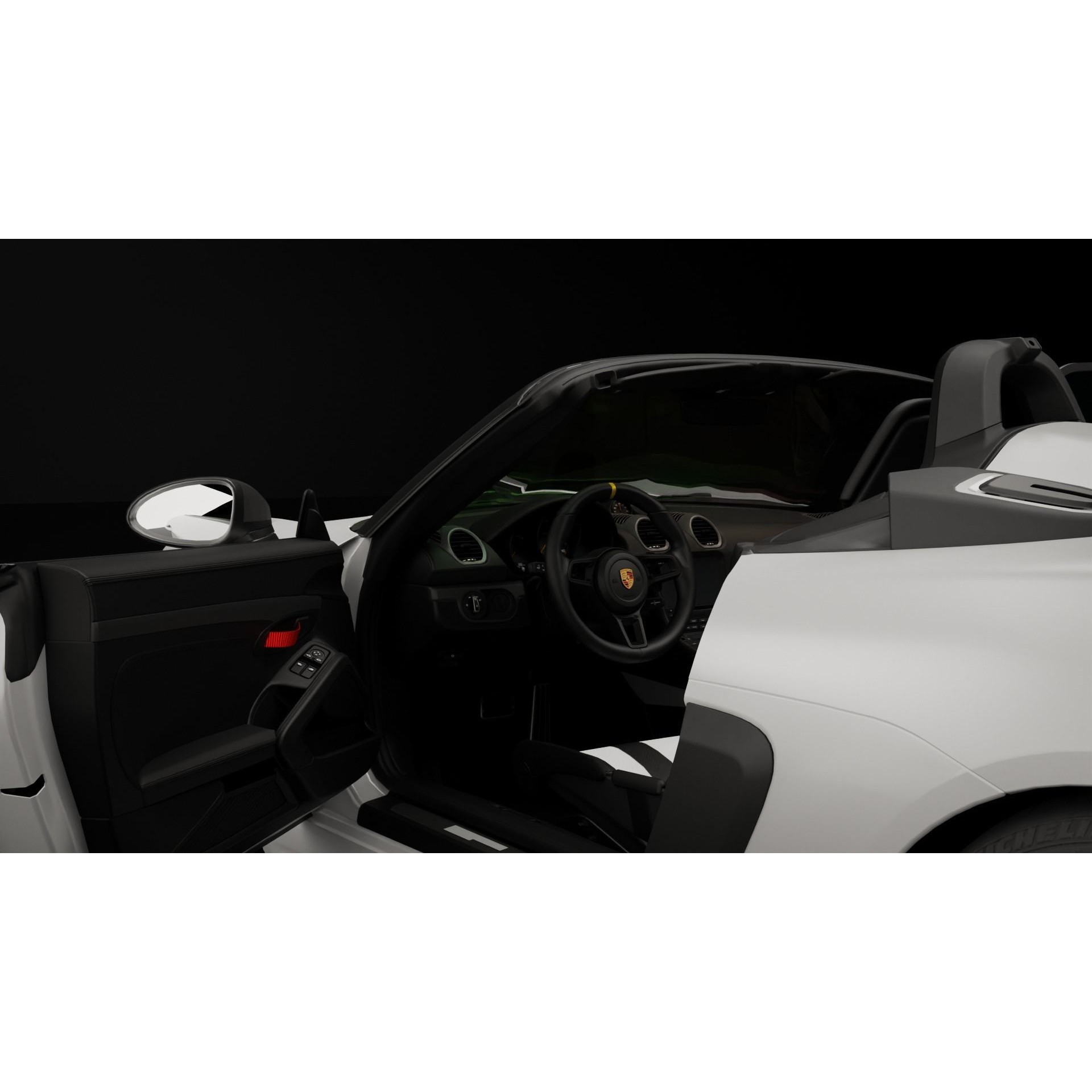 Porsche 718 Spyder RS 2023 - Low-Poly Game-Ready 3D Model - View 20