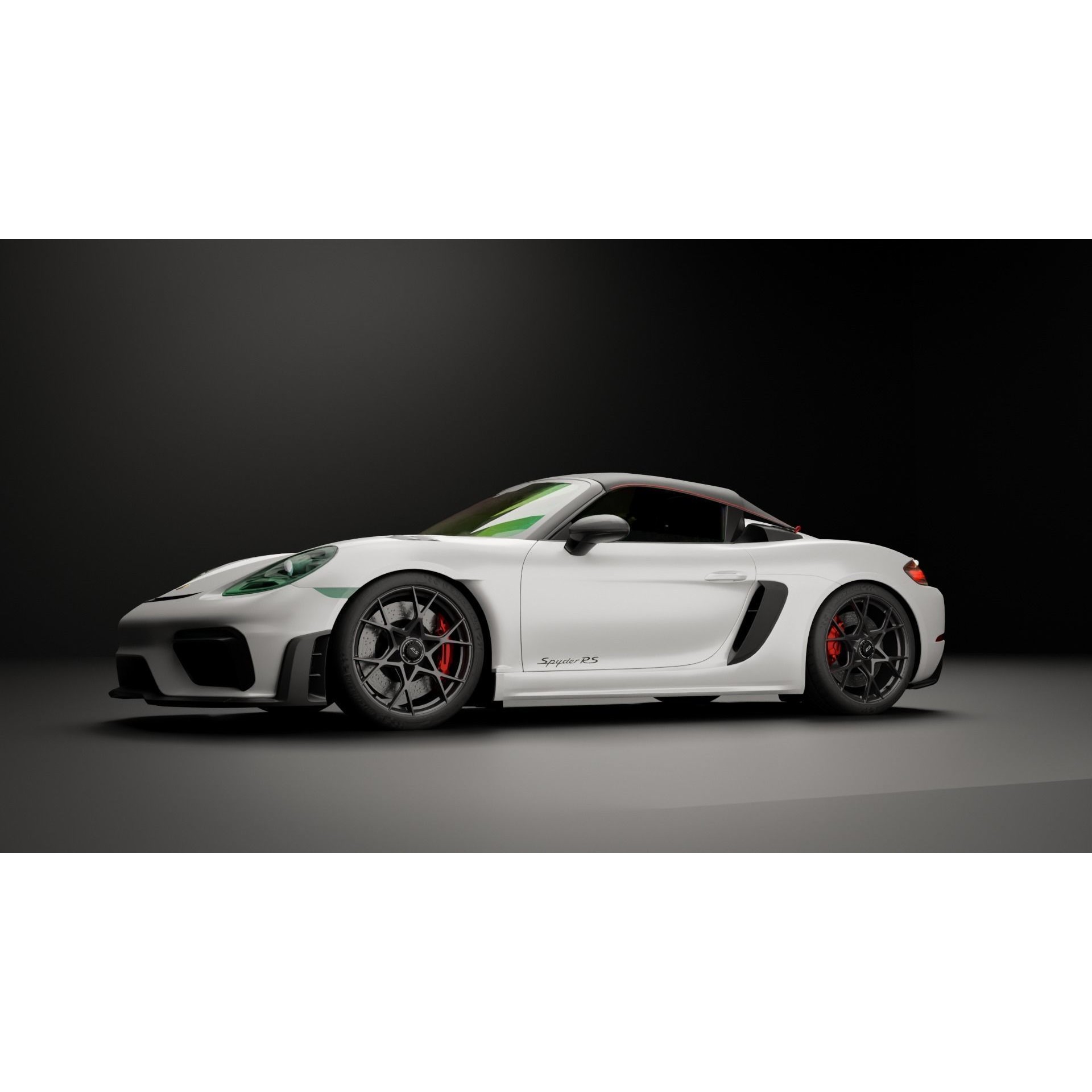 Porsche 718 Spyder RS 2023 - Low-Poly Game-Ready 3D Model - View 22