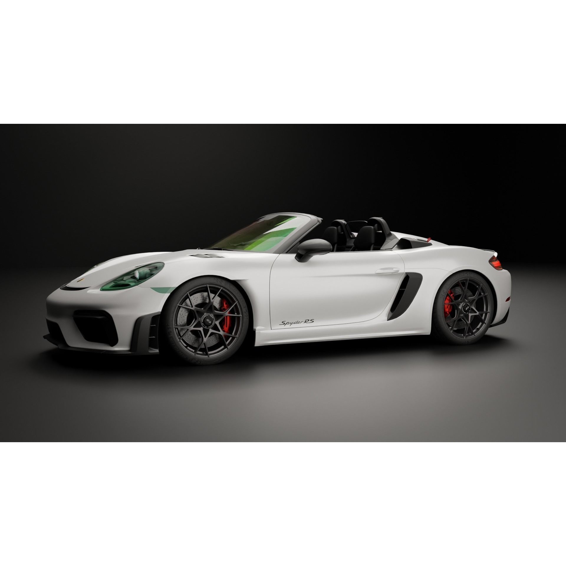 Porsche 718 Spyder RS 2023 - Low-Poly Game-Ready 3D Model - View 3
