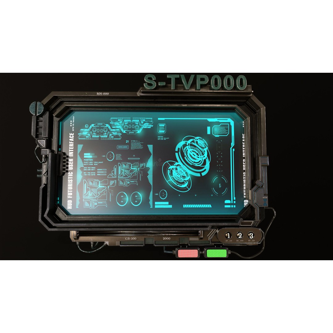 Control Panel Screen 3D Model – Low Poly PBR Game Asset, FBX, OBJ - View 11
