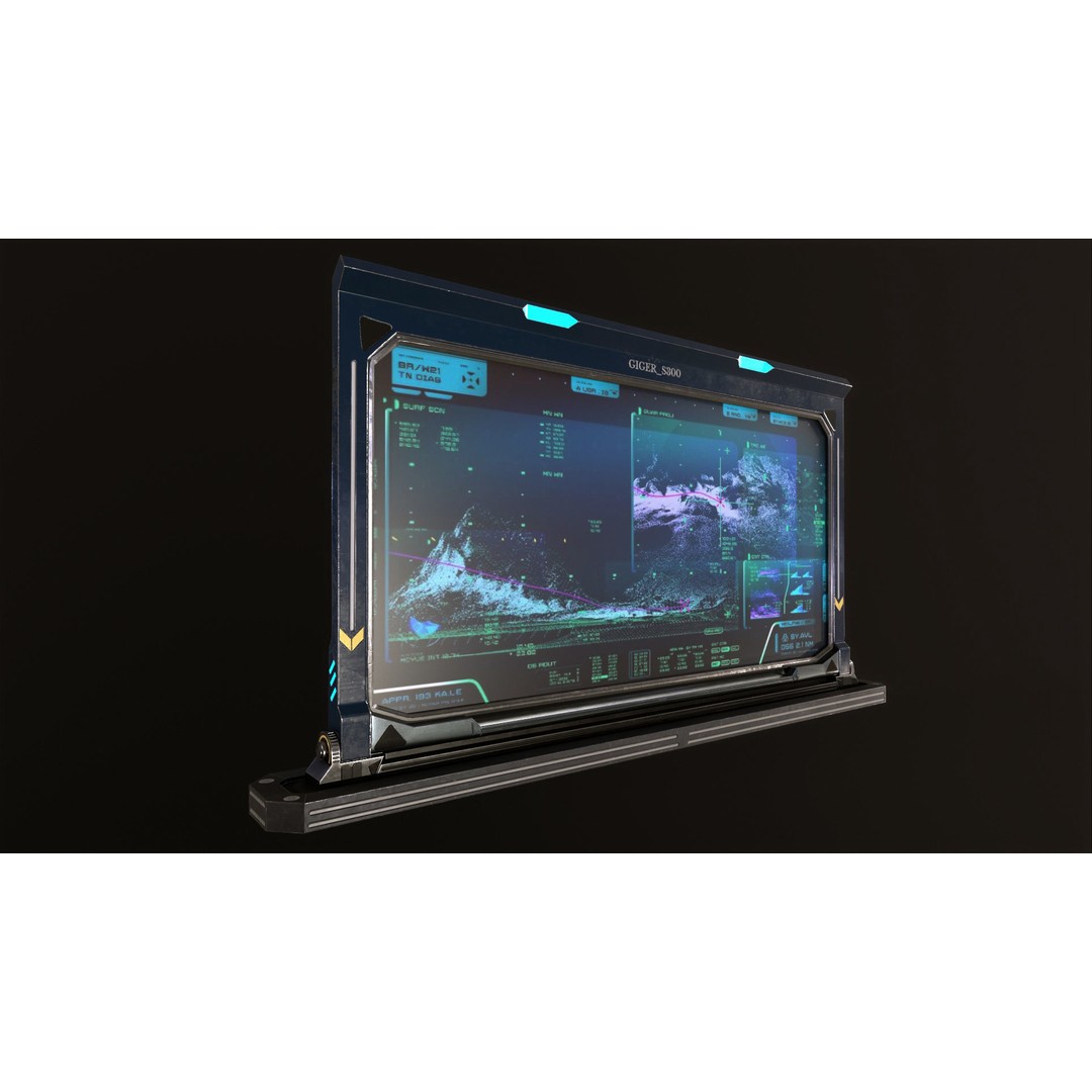Control Panel Screen 3D Model – Low Poly PBR Game Asset, FBX, OBJ - View 12