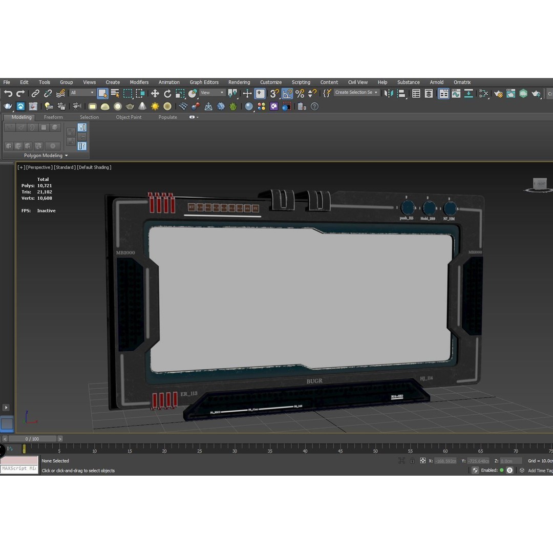 Control Panel Screen 3D Model – Low Poly PBR Game Asset, FBX, OBJ - View 23