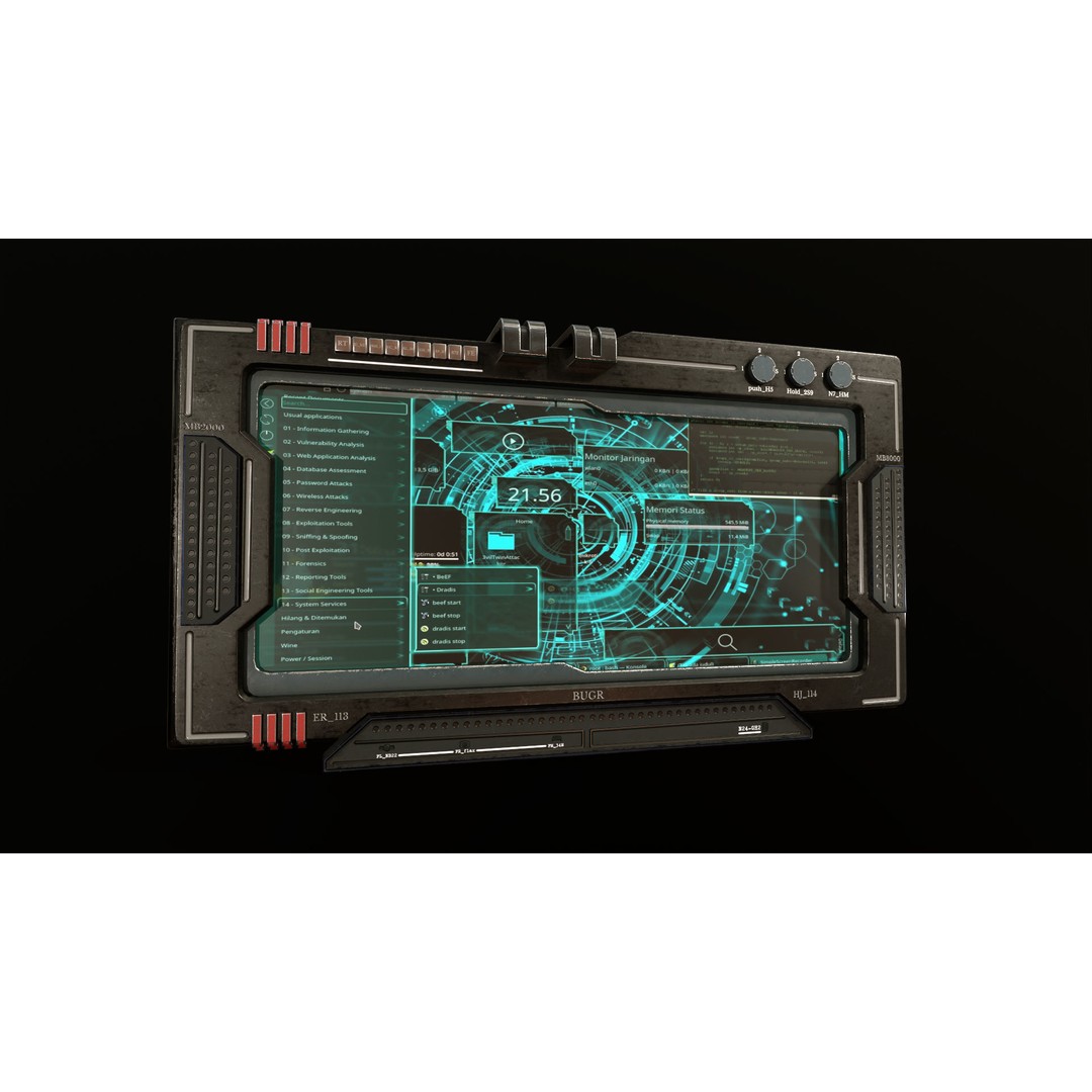 Control Panel Screen 3D Model – Low Poly PBR Game Asset, FBX, OBJ - View 4