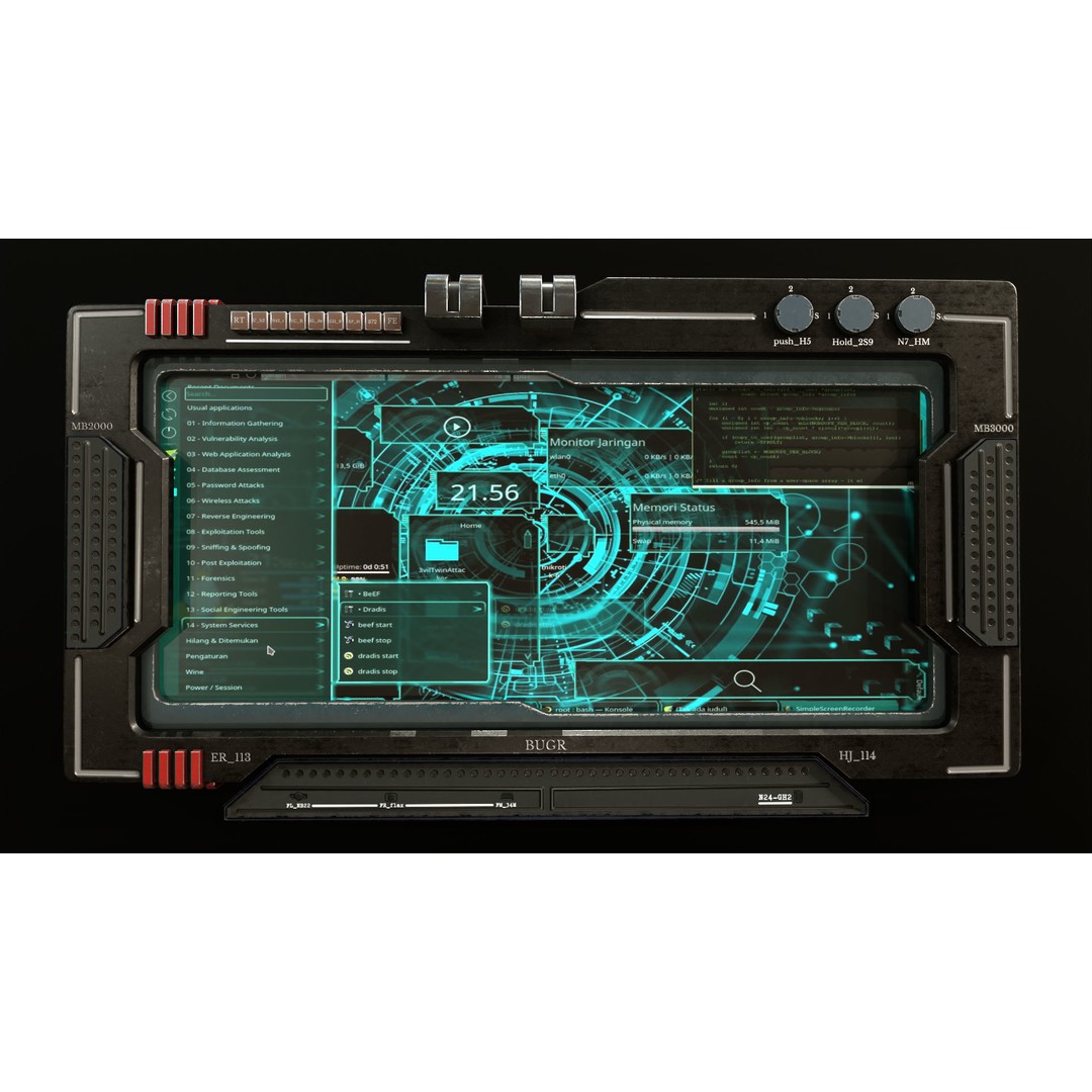 Control Panel Screen 3D Model – Low Poly PBR Game Asset, FBX, OBJ - View 5
