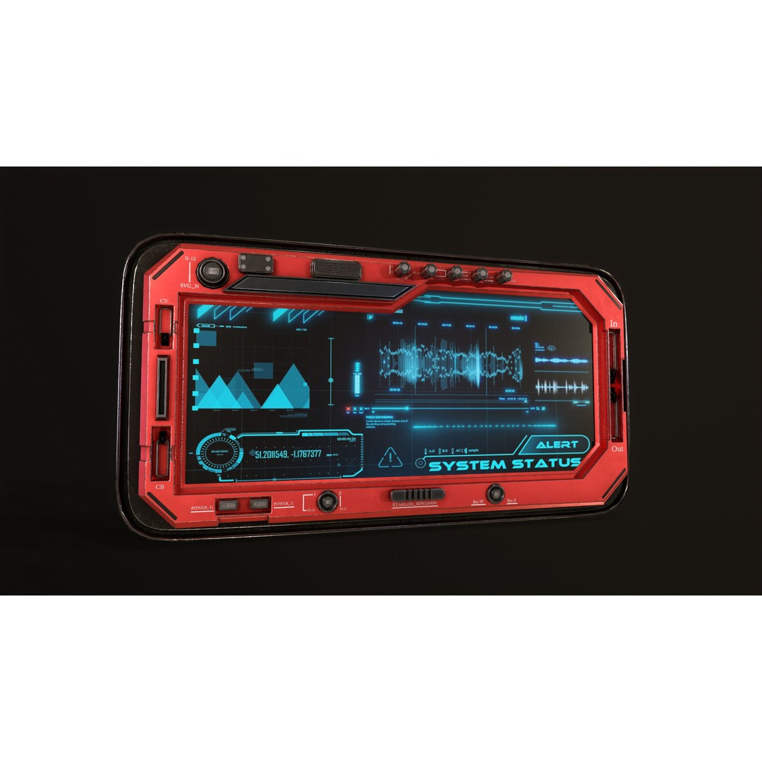 Control Panel Screen 3D Model – Low Poly PBR Game Asset, FBX, OBJ - View 6