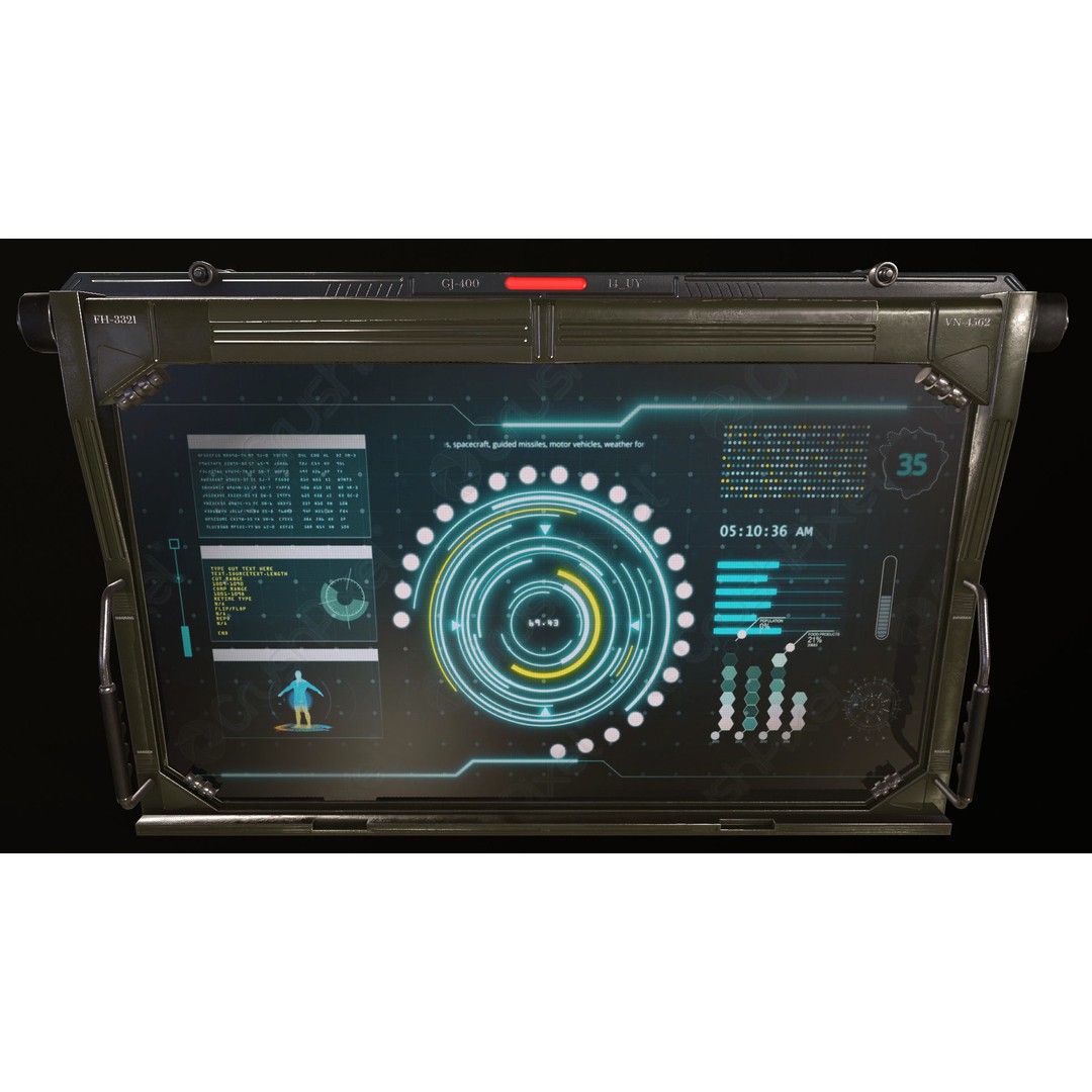 Control Panel Screen 3D Model – Low Poly PBR Game Asset, FBX, OBJ - View 9