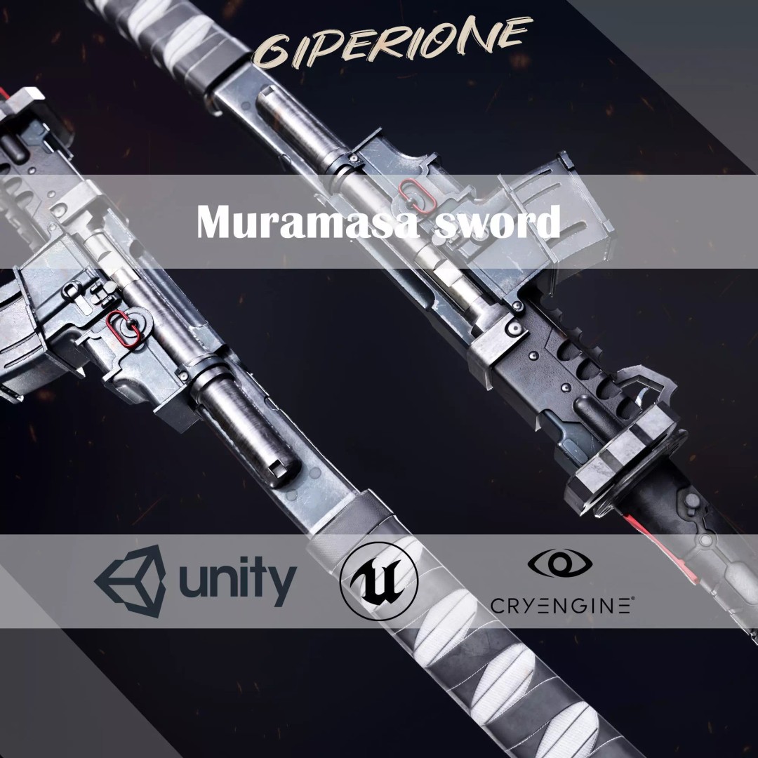 Muramasa Sword 3D Model – Low Poly Game Asset, FBX, PBR Textures - View 2