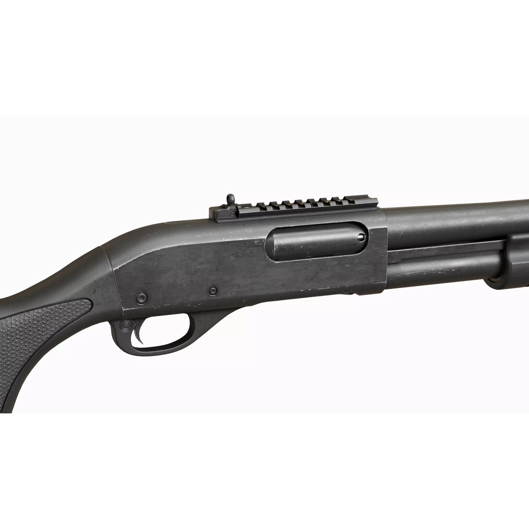 Remington 870 Shotgun 3D Model – Low Poly Game Asset, FBX, PBR - View 5