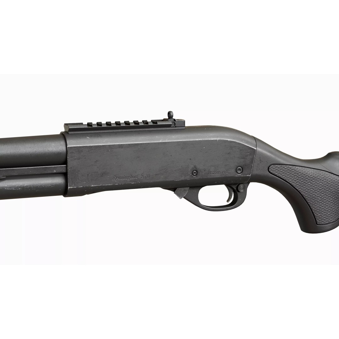 Remington 870 Shotgun 3D Model – Low Poly Game Asset, FBX, PBR - View 6