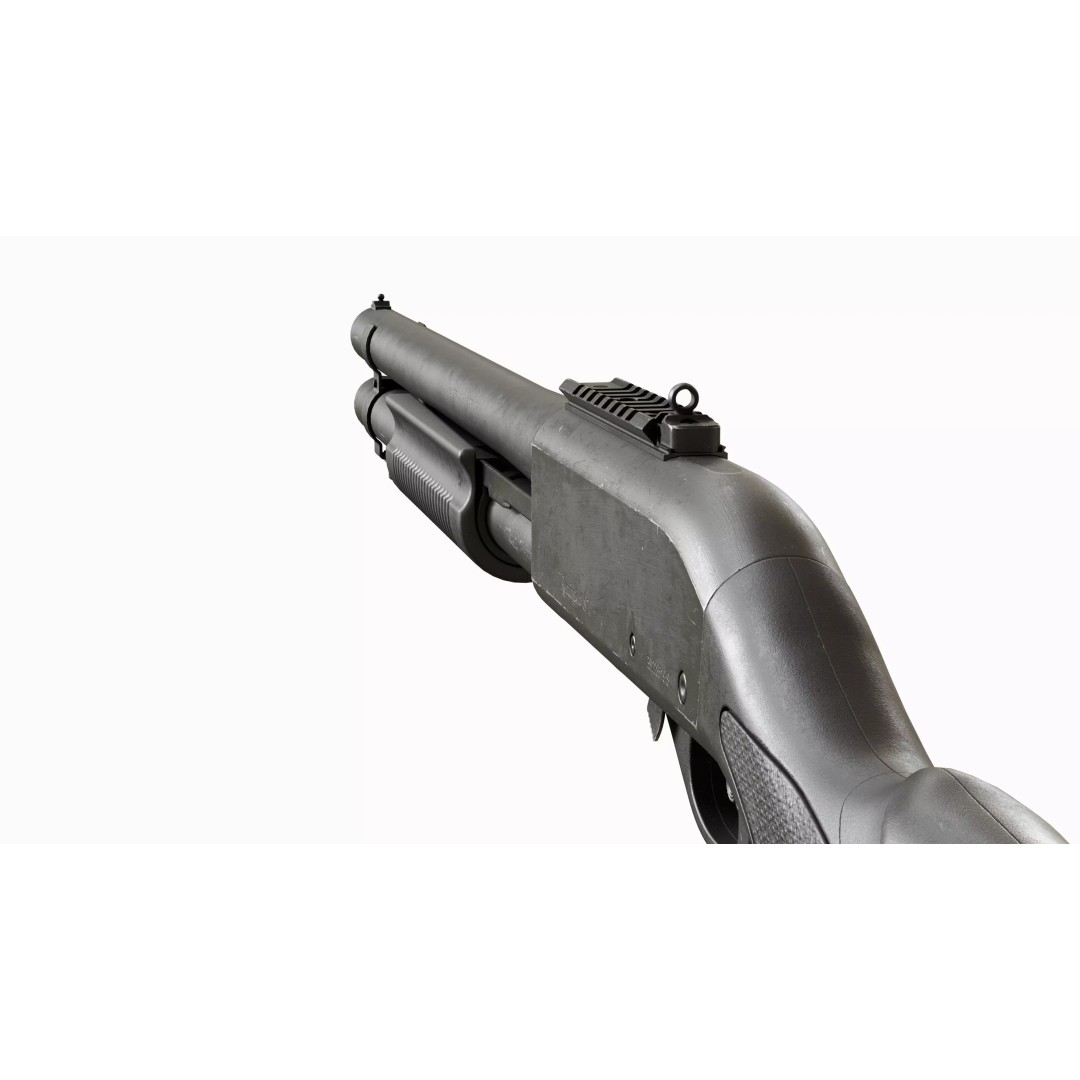 Remington 870 Shotgun 3D Model – Low Poly Game Asset, FBX, PBR - View 8