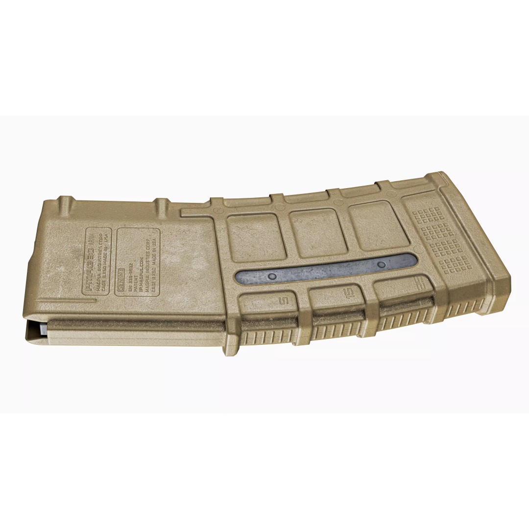 Magpul PMAG 30-Round Magazine 3D Model – Low Poly Game Asset, FBX - View 5
