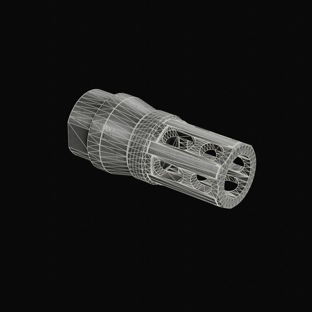Thunder Beast Ultra 50 Suppressor 3D Model – Low Poly PBR Game Asset, FBX