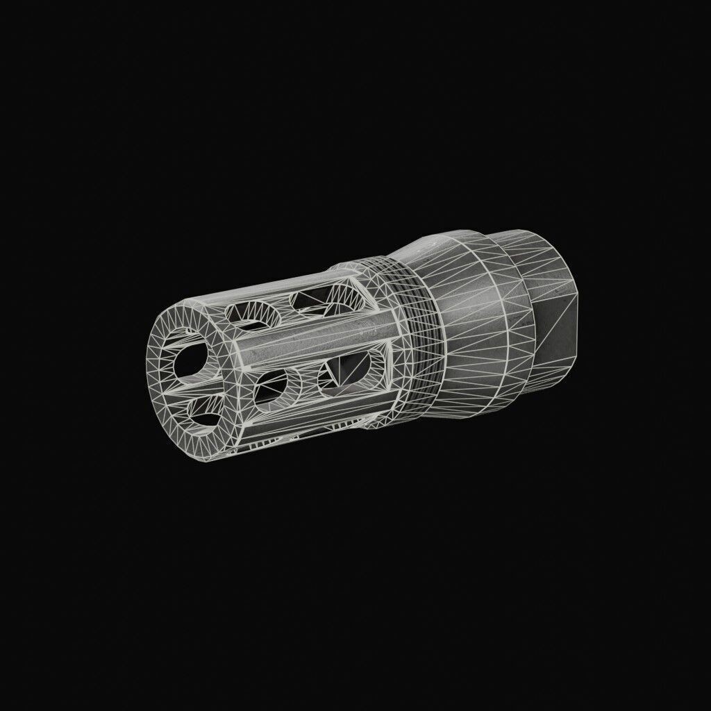 Thunder Beast Ultra 50 Suppressor 3D Model – Low Poly PBR Game Asset, FBX - View 19