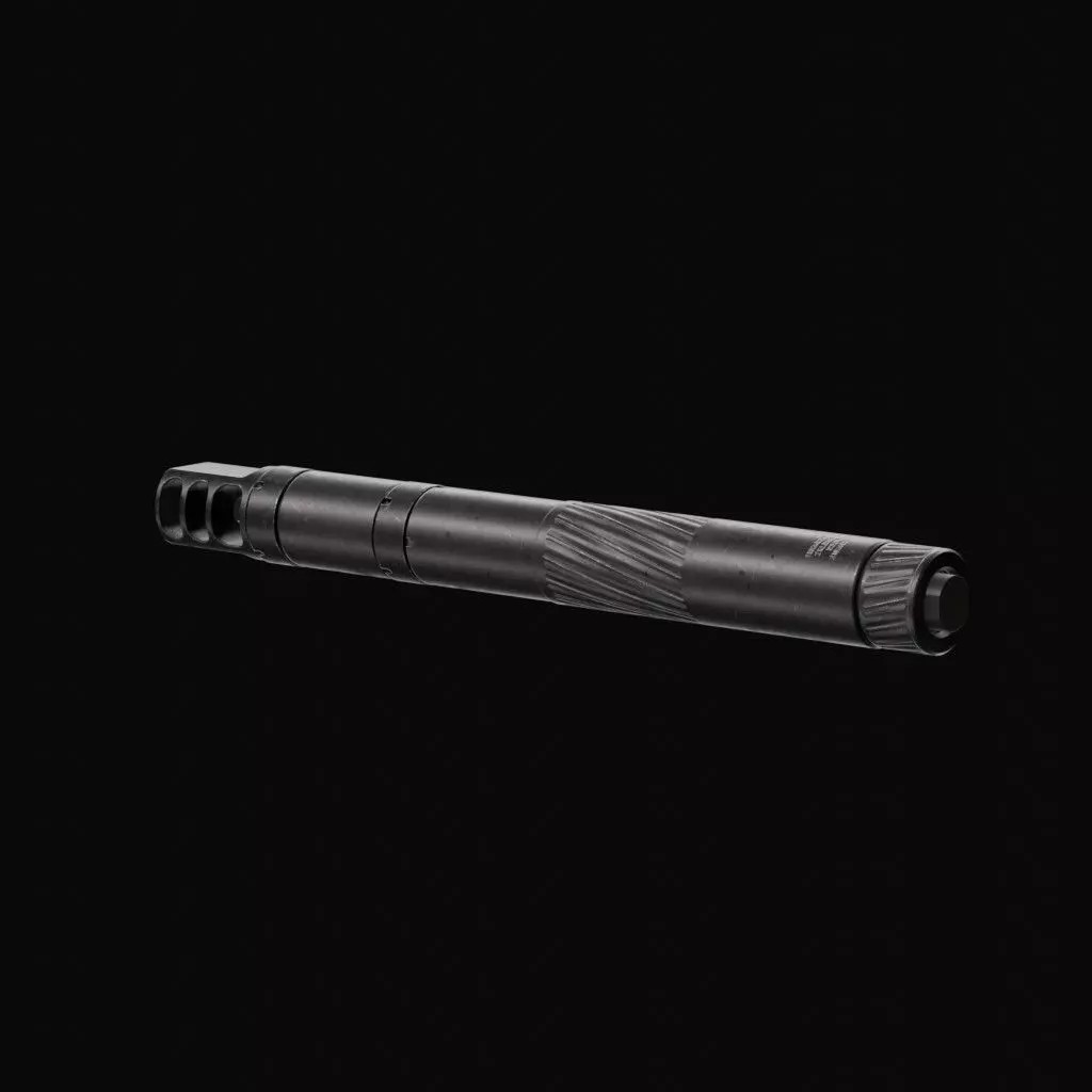 Thunder Beast Ultra 50 Suppressor 3D Model – Low Poly PBR Game Asset, FBX - View 2