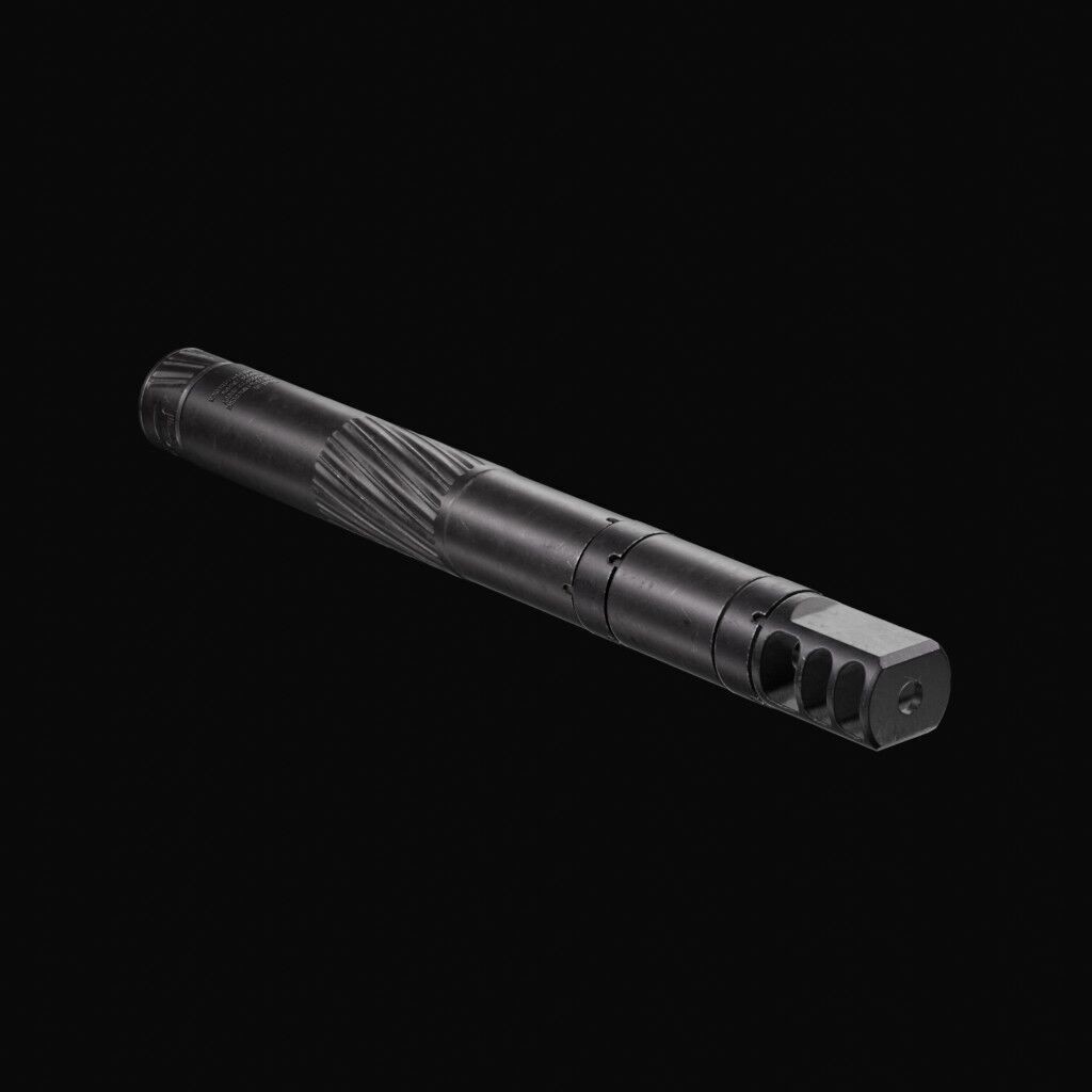 Thunder Beast Ultra 50 Suppressor 3D Model – Low Poly PBR Game Asset, FBX - View 4