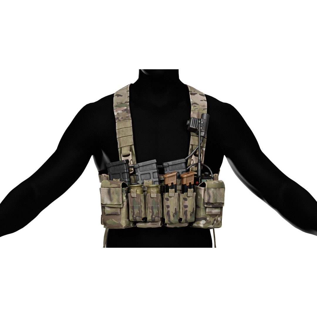 Haley Strategic D3CRXM Chest Rig 3D Model – Low Poly Game Asset, FBX, OBJ - View 6
