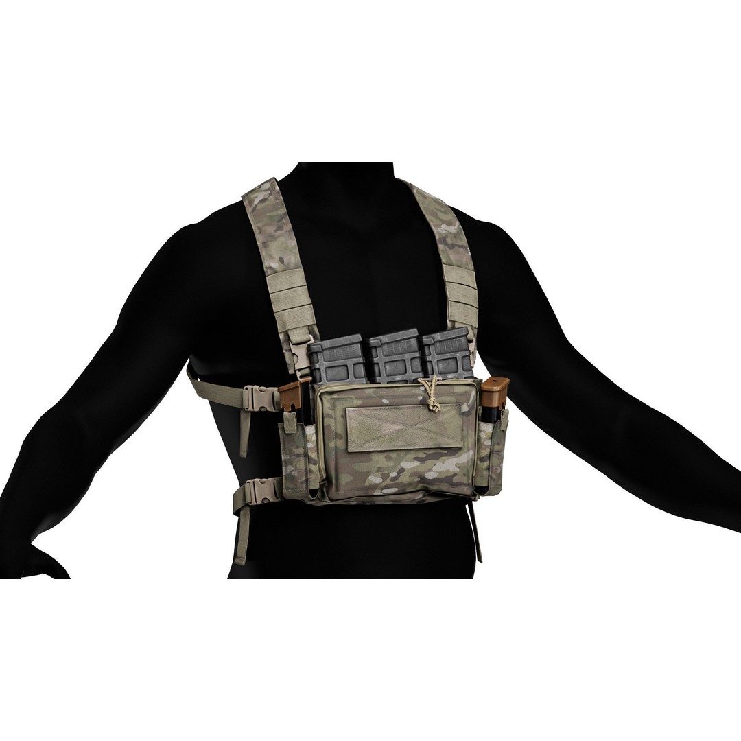 Haley Strategic D3CRXM Chest Rig 3D Model – Low Poly Game Asset, FBX, OBJ - View 8