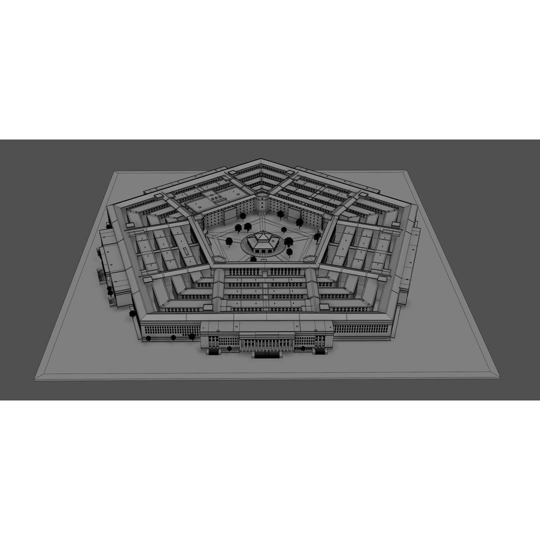 Pentagon USA 3D Model – High Poly Landmark Building, FBX, OBJ, Blender