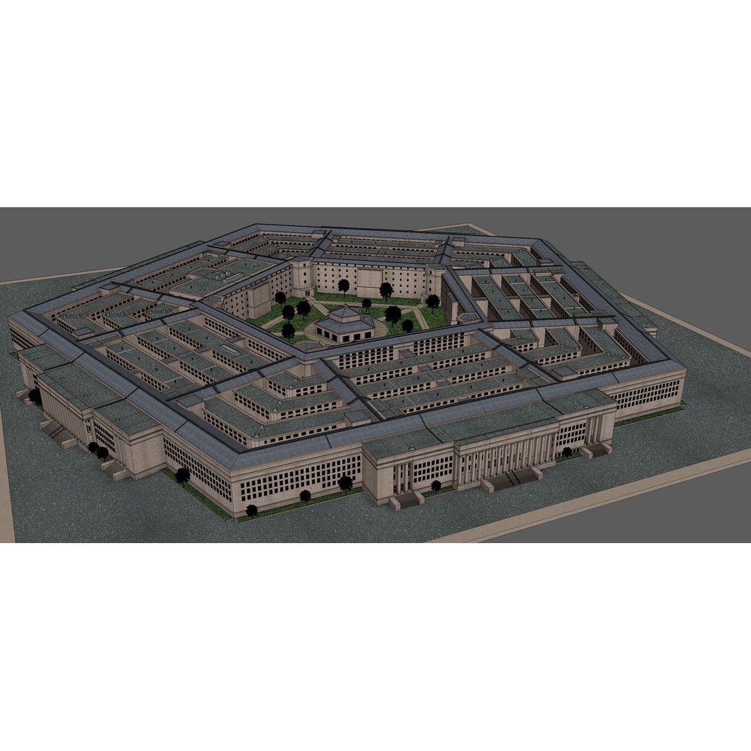 Pentagon USA 3D Model – High Poly Landmark Building, FBX, OBJ, Blender - View 12