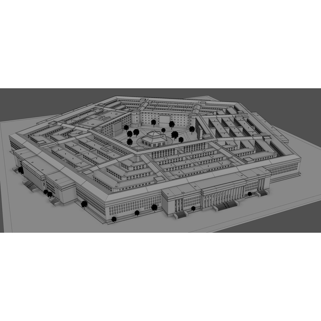 Pentagon USA 3D Model – High Poly Landmark Building, FBX, OBJ, Blender - View 13