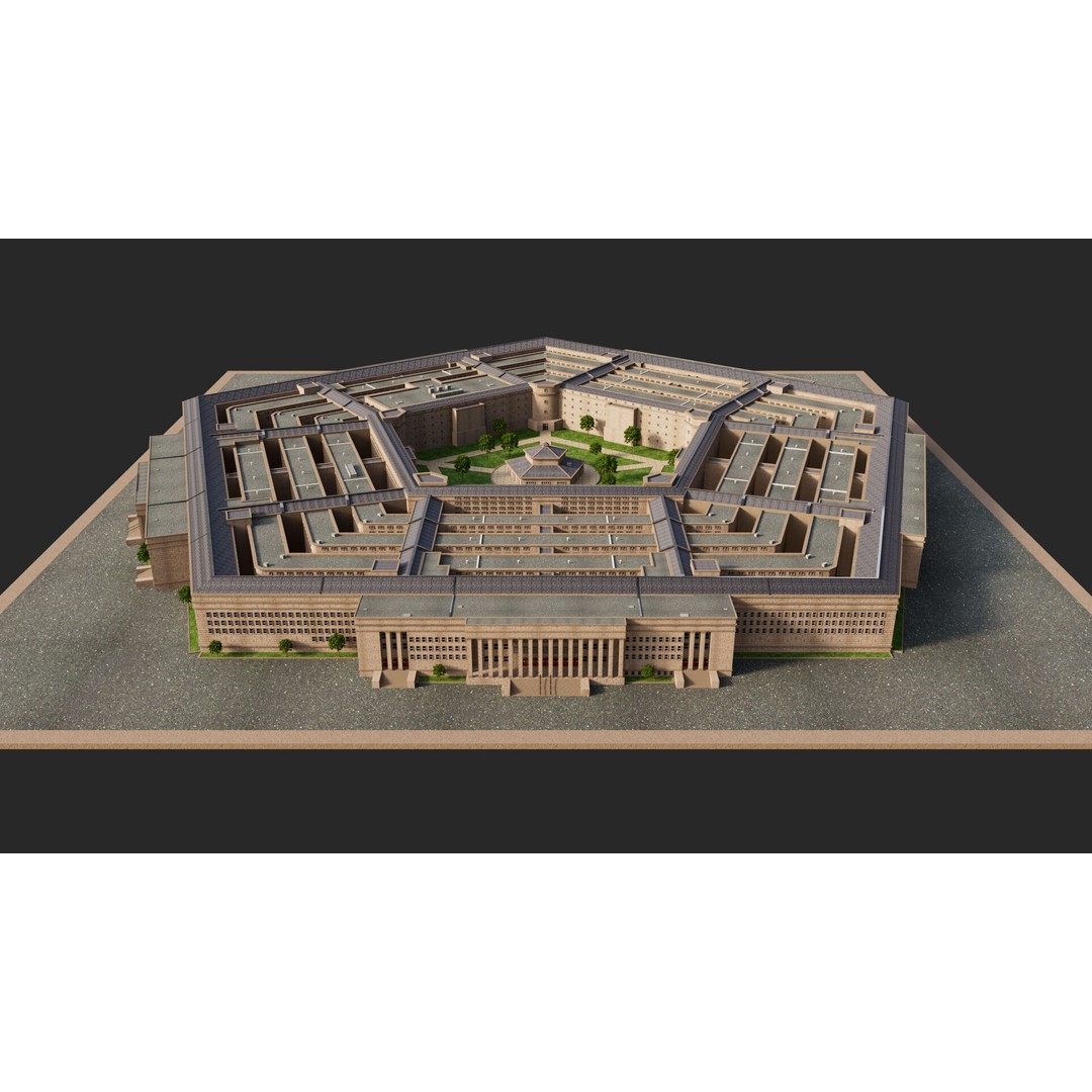 Pentagon USA 3D Model – High Poly Landmark Building, FBX, OBJ, Blender - View 3