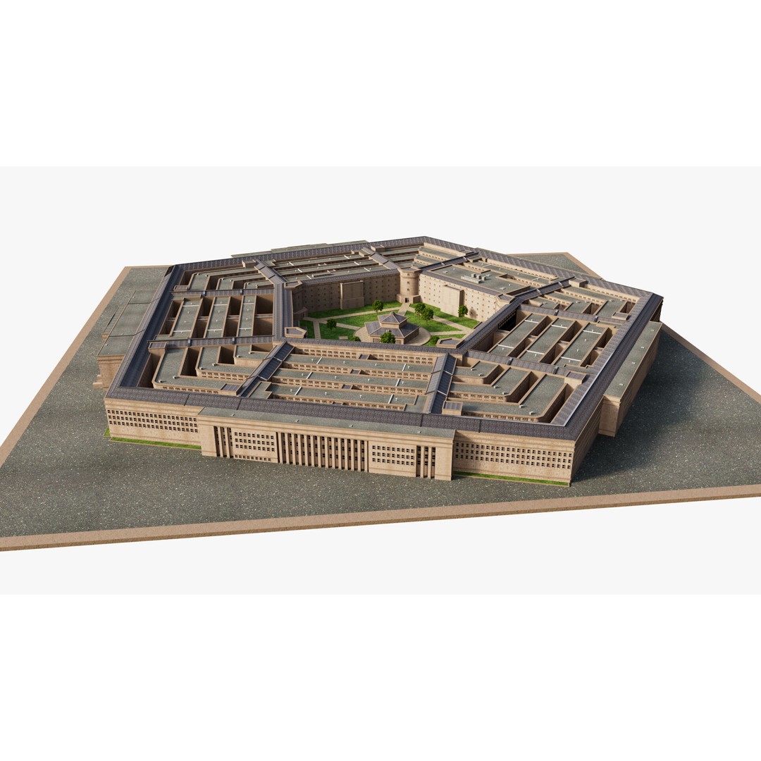 Pentagon USA 3D Model – High Poly Landmark Building, FBX, OBJ, Blender - View 4