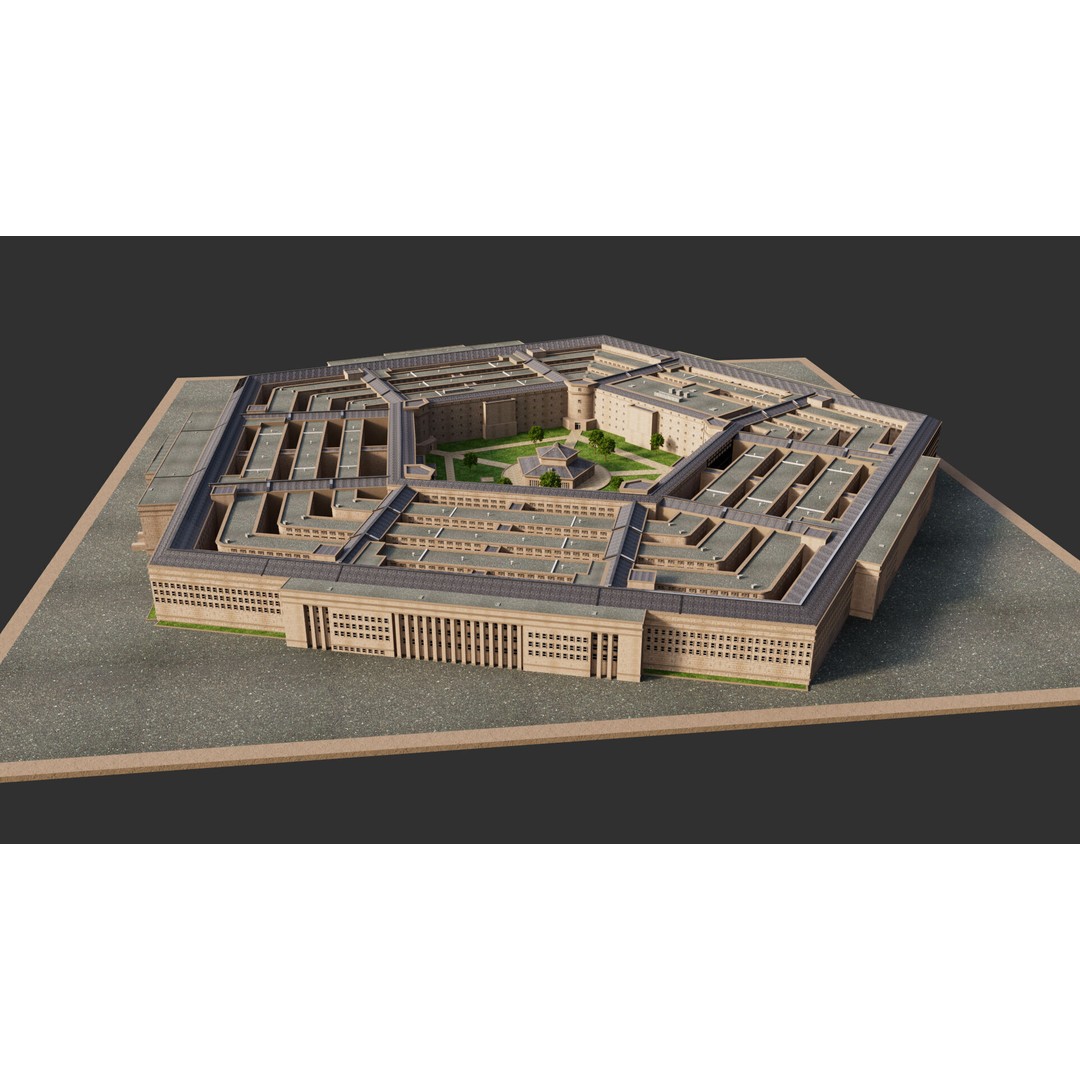 Pentagon USA 3D Model – High Poly Landmark Building, FBX, OBJ, Blender - View 5