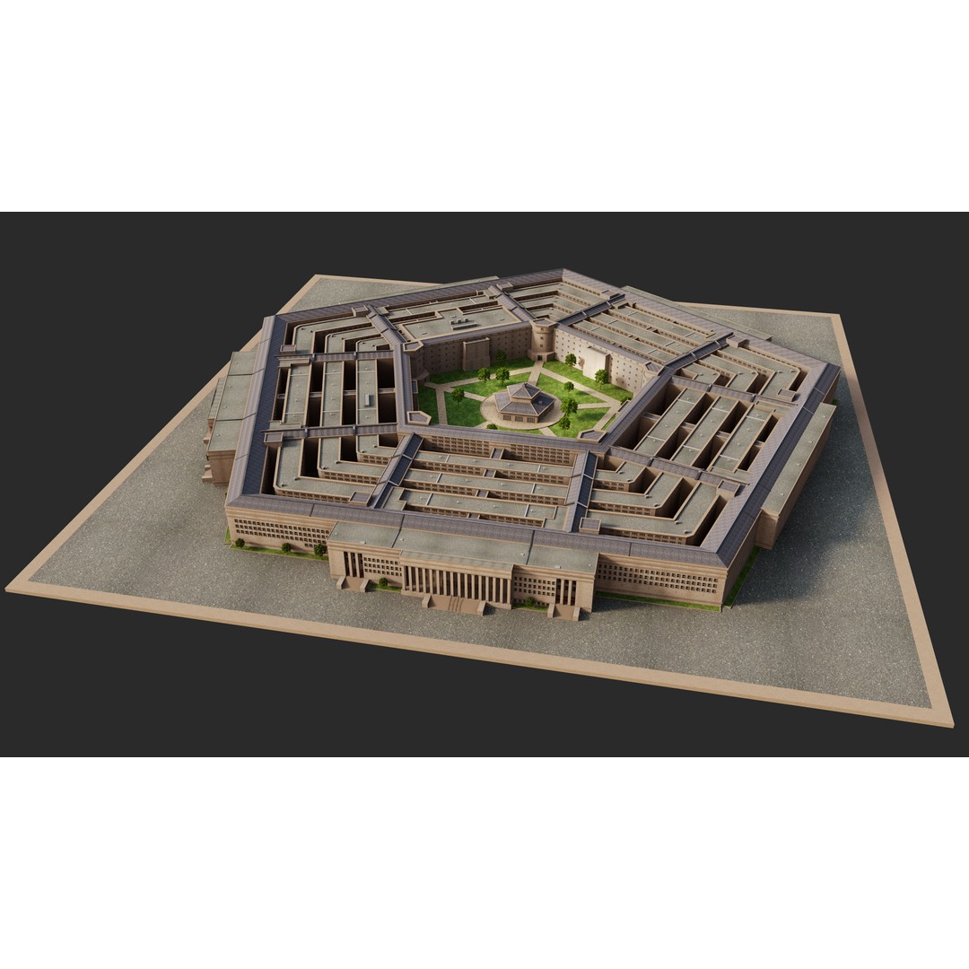 Pentagon USA 3D Model – High Poly Landmark Building, FBX, OBJ, Blender - View 9