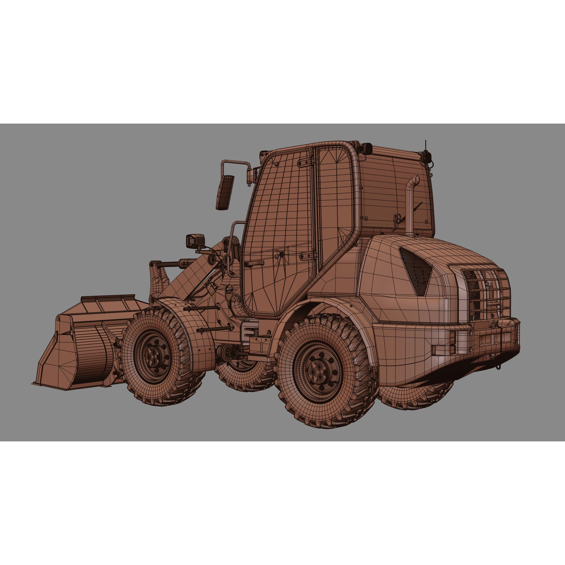 Komatsu WA70-7 Wheel Loader - Detailed 3D Model