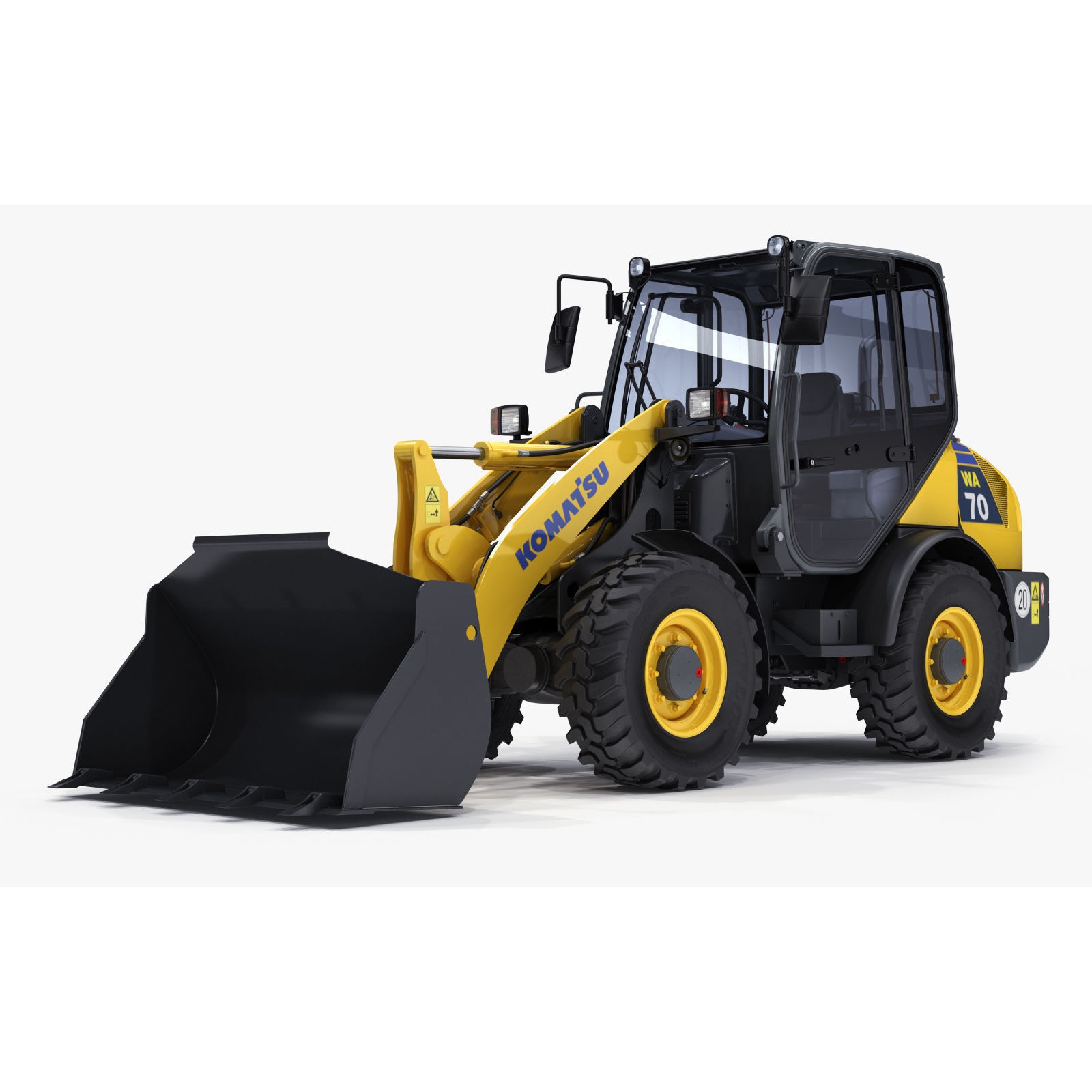 Komatsu WA70-7 Wheel Loader - Detailed 3D Model - View 10