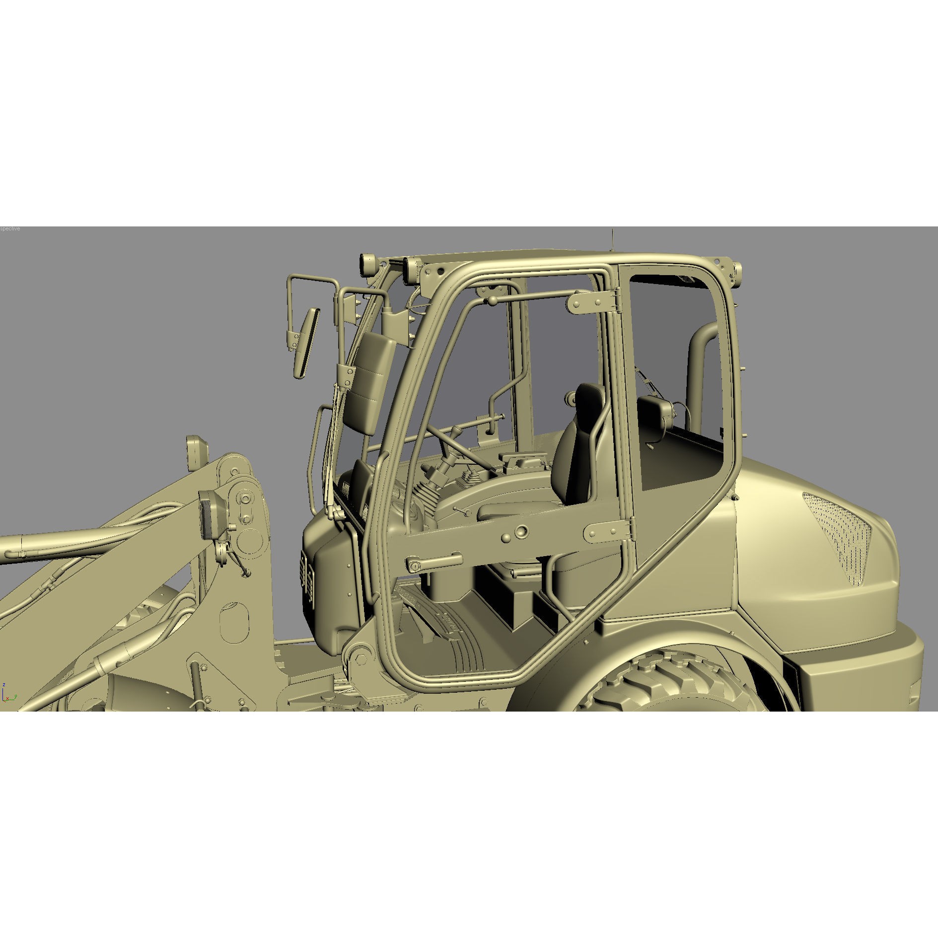 Komatsu WA70-7 Wheel Loader - Detailed 3D Model - View 25