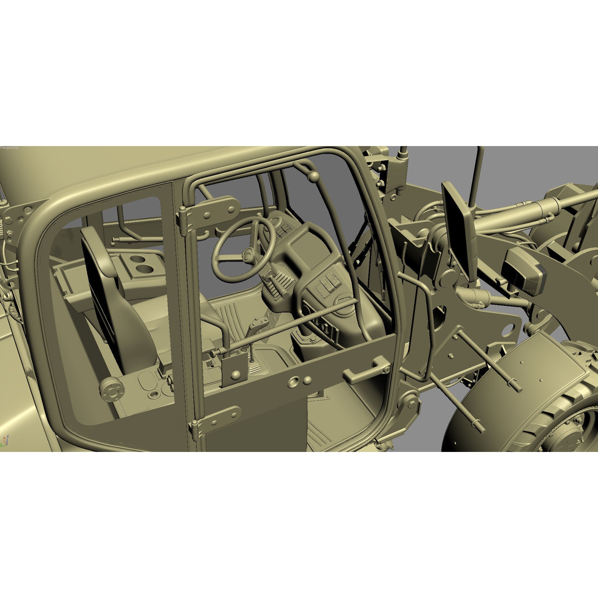 Komatsu WA70-7 Wheel Loader - Detailed 3D Model - View 29