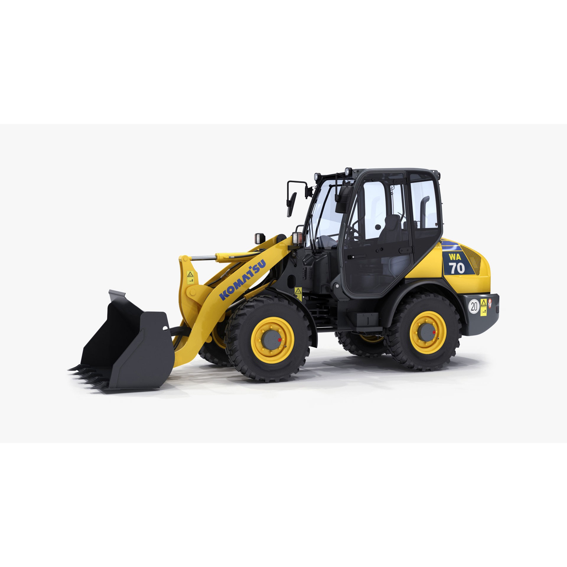 Komatsu WA70-7 Wheel Loader - Detailed 3D Model - View 3