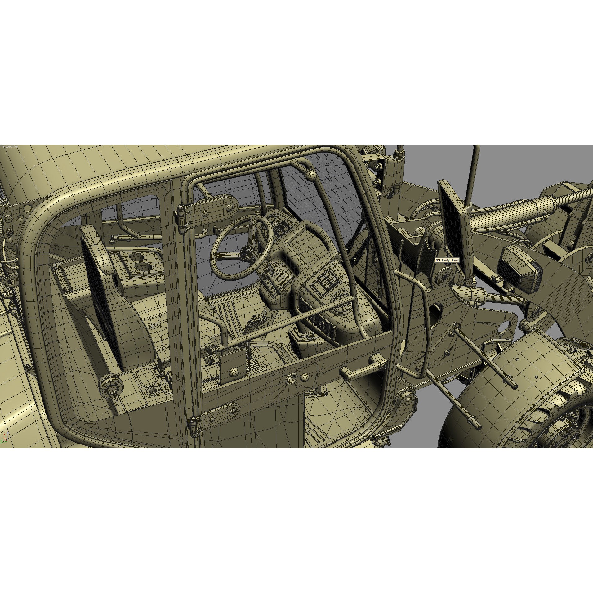 Komatsu WA70-7 Wheel Loader - Detailed 3D Model - View 30