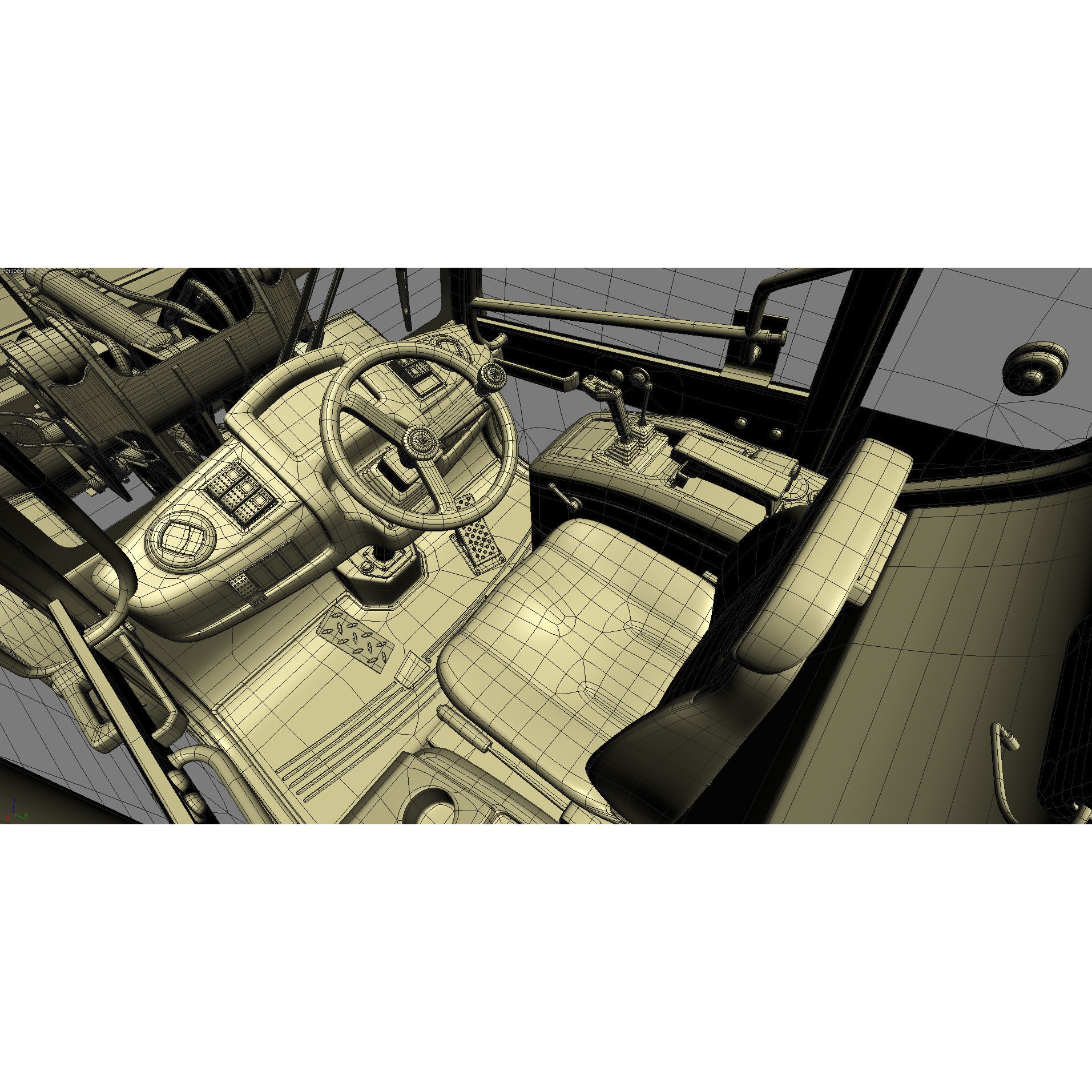 Komatsu WA70-7 Wheel Loader - Detailed 3D Model - View 34