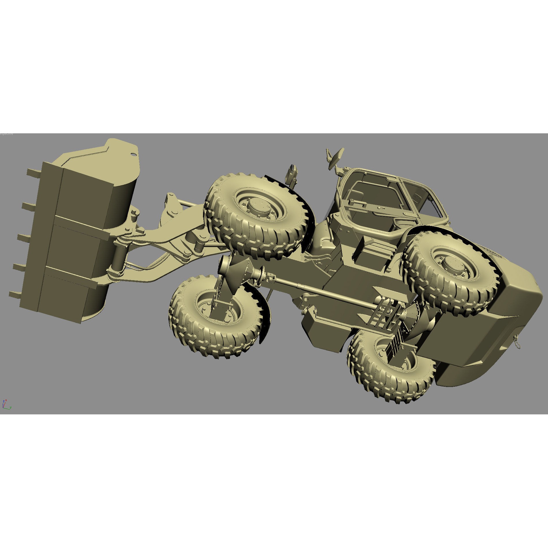 Komatsu WA70-7 Wheel Loader - Detailed 3D Model - View 35