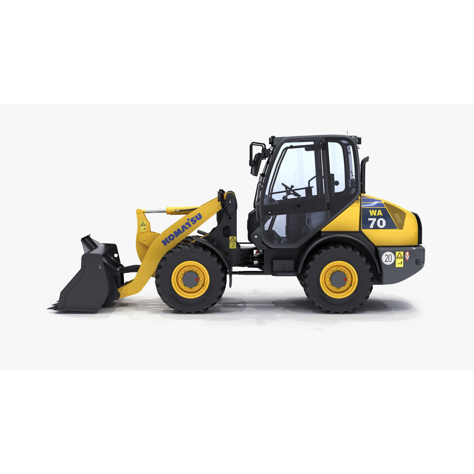 Komatsu WA70-7 Wheel Loader - Detailed 3D Model - View 4