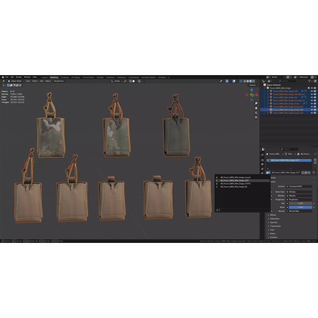 GBRS Rifle Magazine Pouch 3D Model – Low Poly Game Ready Asset, FBX