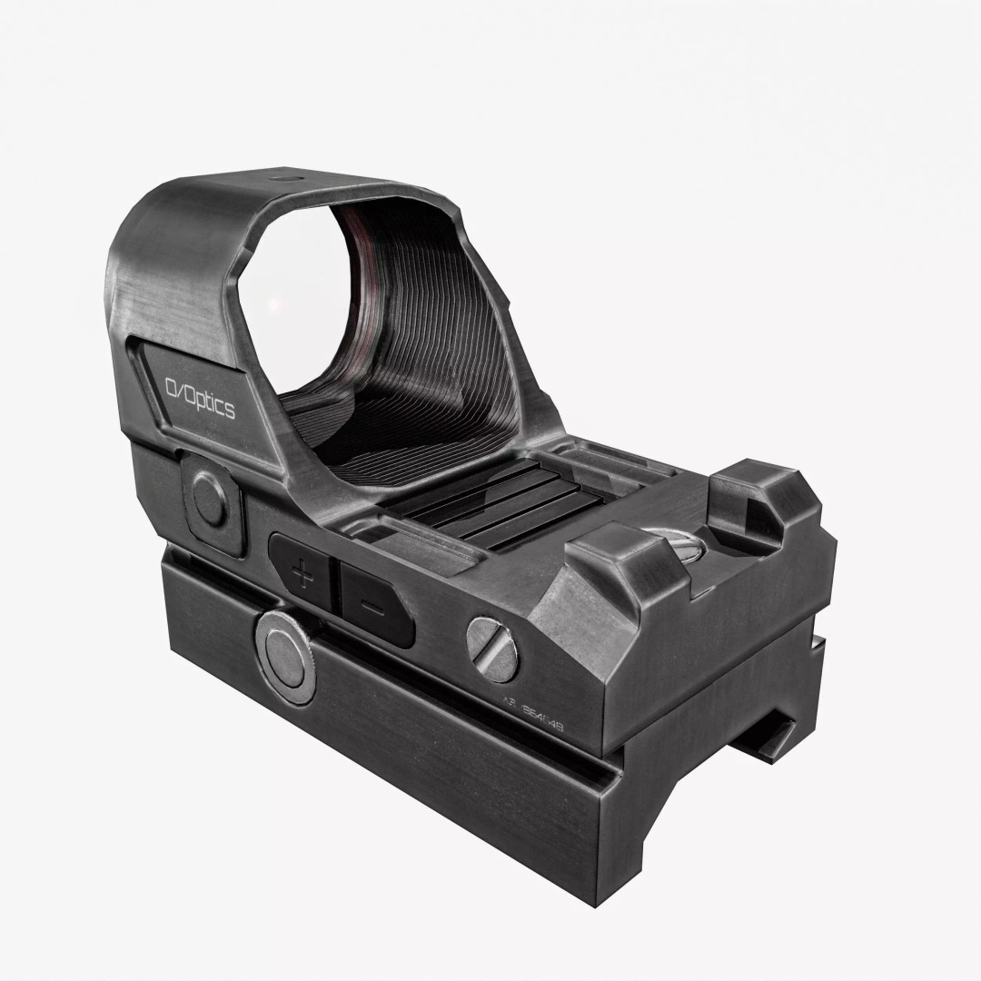 Red Dot Sight 3D Model – Low Poly PBR Game Asset, FBX/Blender - View 14